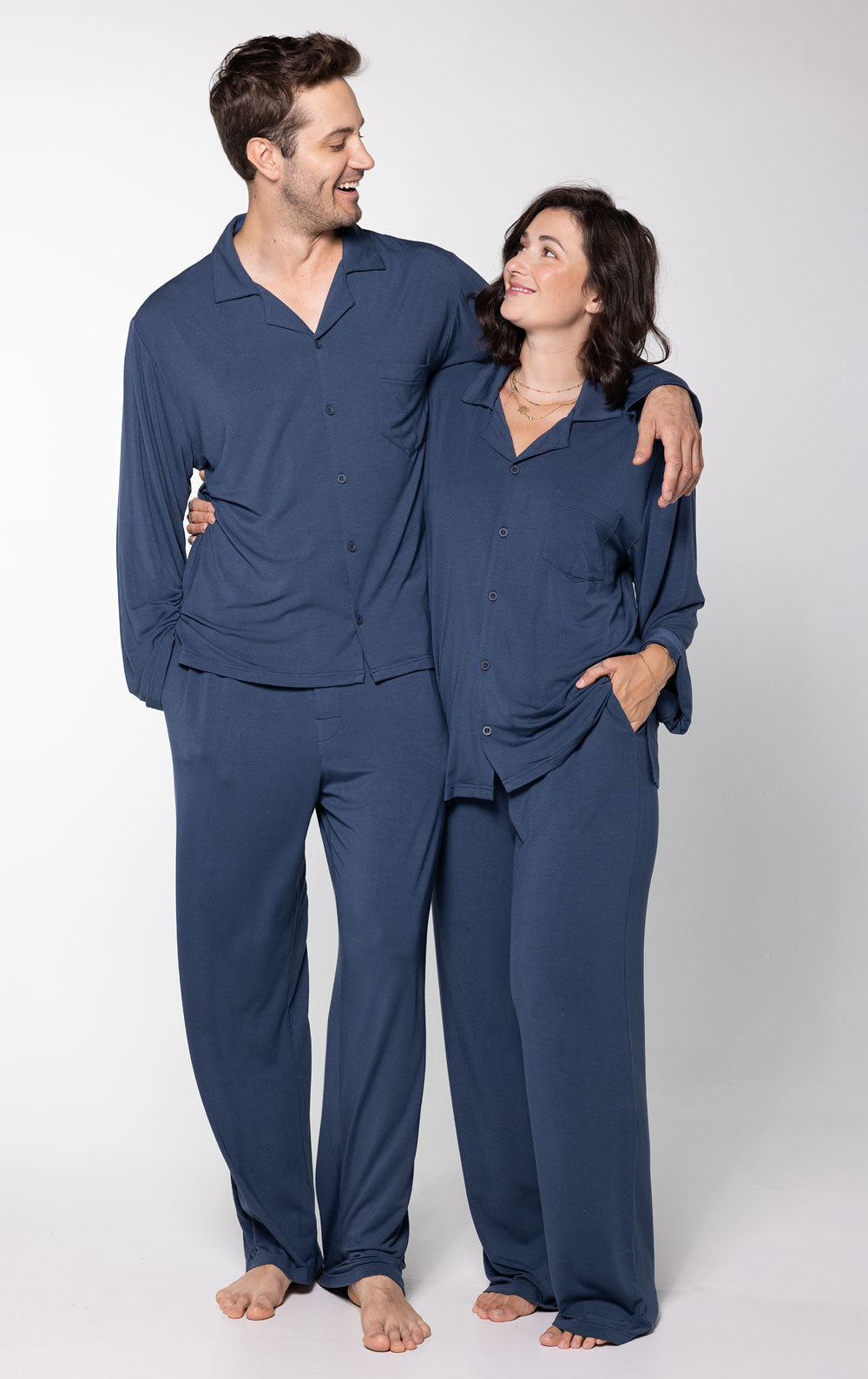 Consciously Cozy Button-Front Matching Couples Pajamas Consciously Cozy Button-Front Matching Couples Pajamas