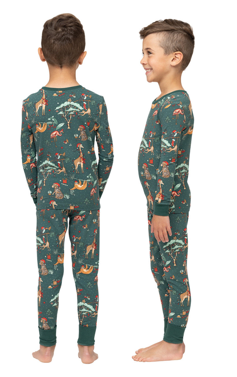 Christmas Safari Snug Fit Unisex Kids Pajamas