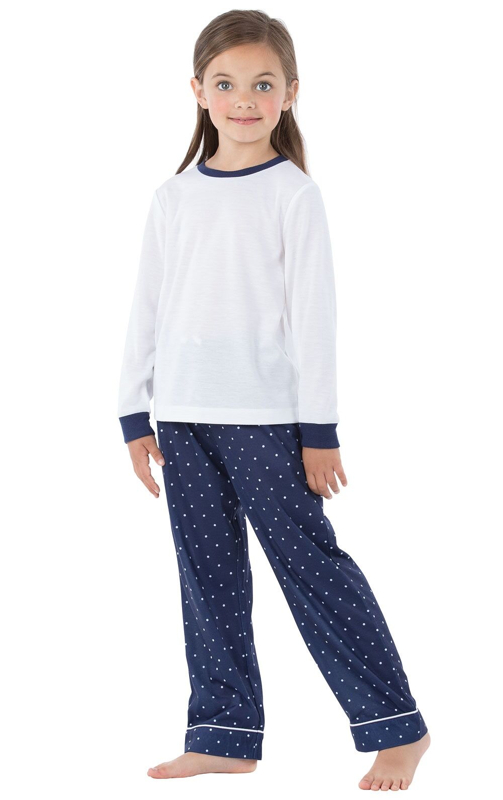 Navy Dots Pullover Pant Unisex Kids Pajamas