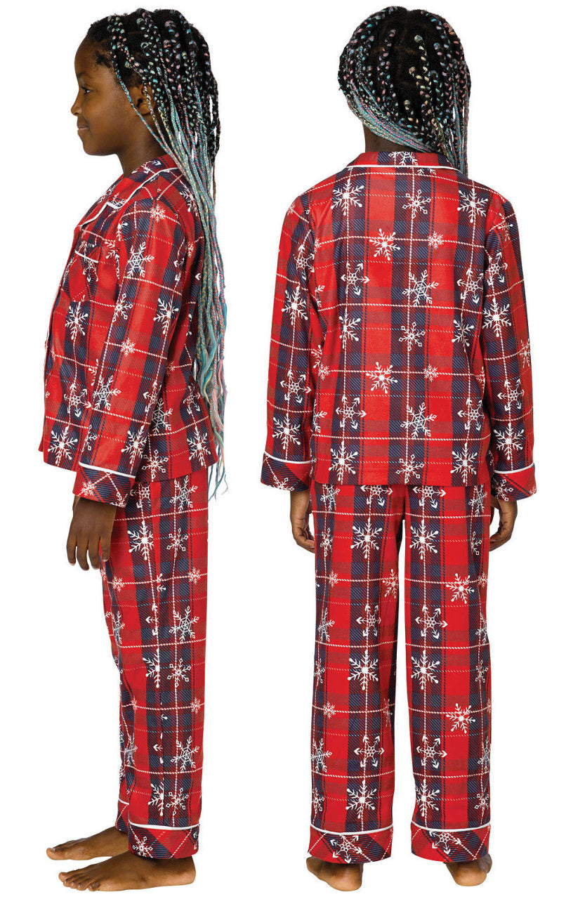 Americana Snowflake Plaid Unisex Kids Pajamas