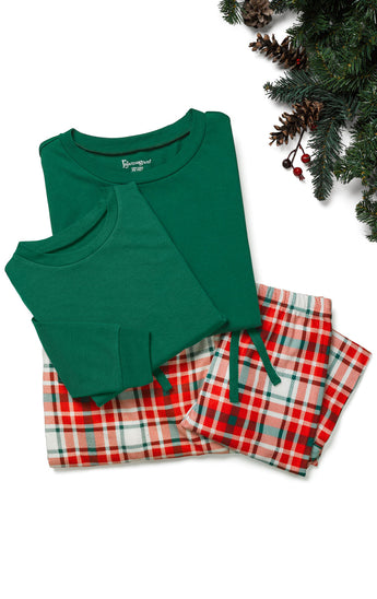 Modern Plaid Matching Family Set - Evergreen | Pajamagram