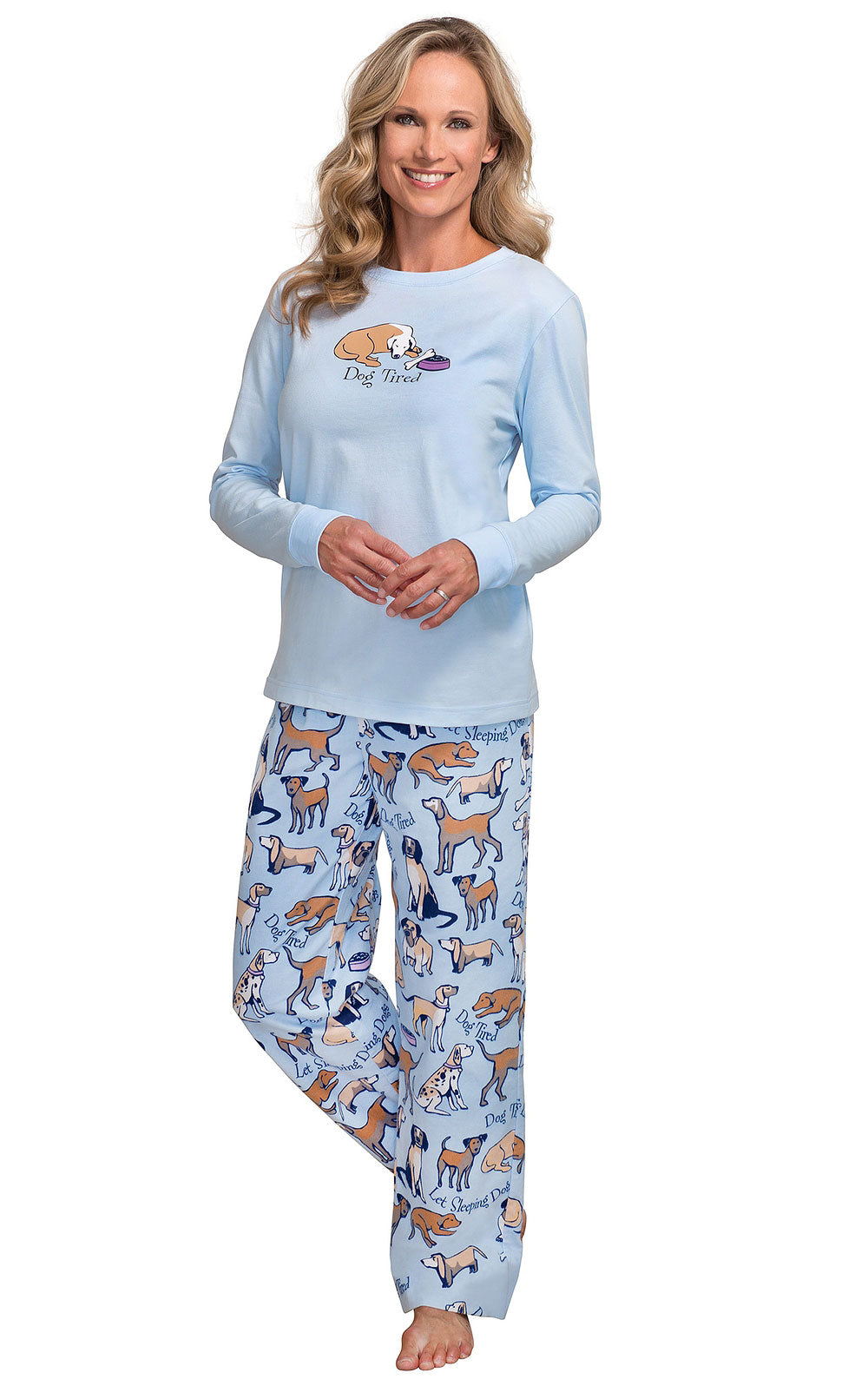 Tired Pyjamas Dog Tired Long-Sleeve Graphic Pajamas | Pajamagram