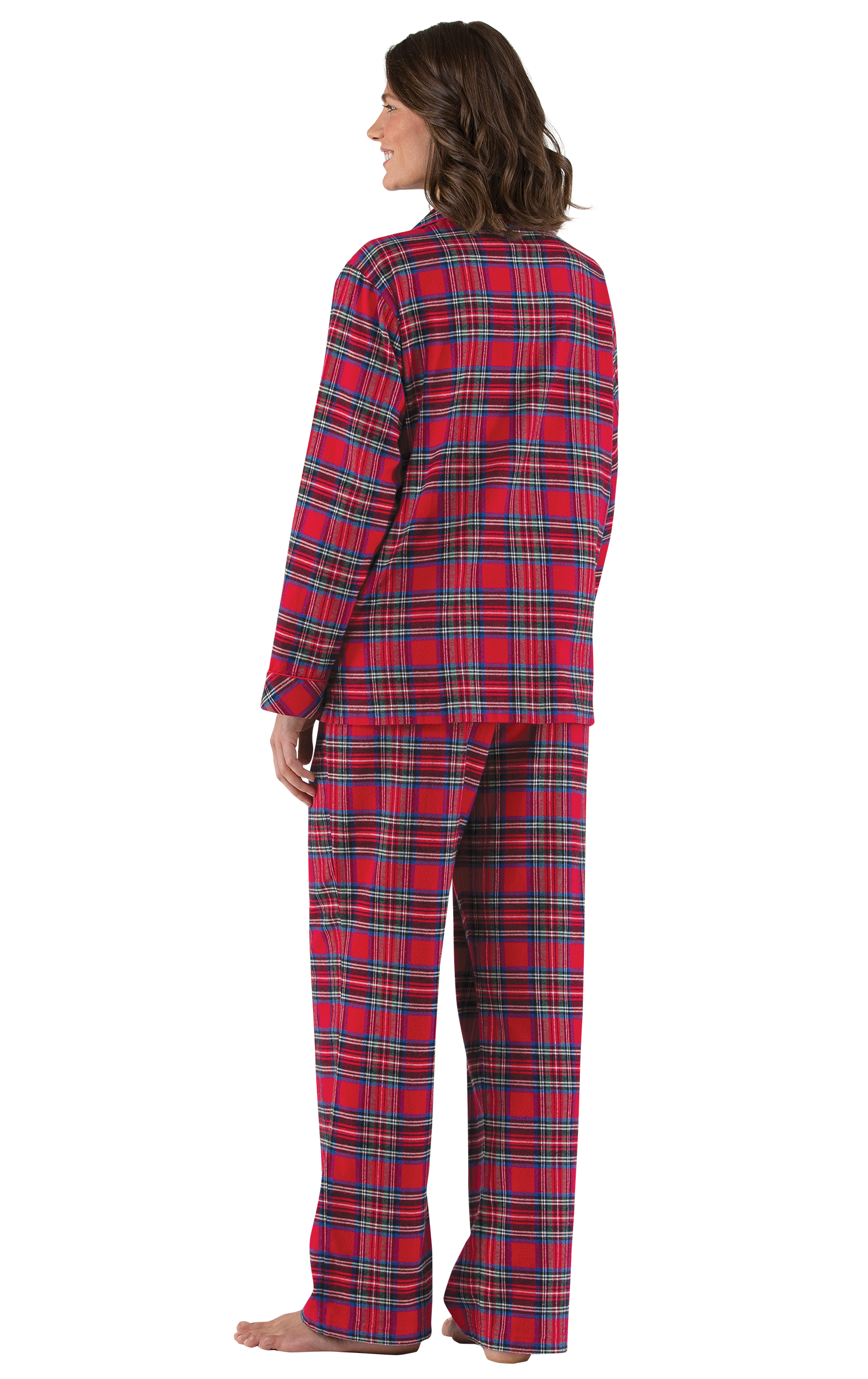 Stewart Plaid Button-Front Flannel Pajamas