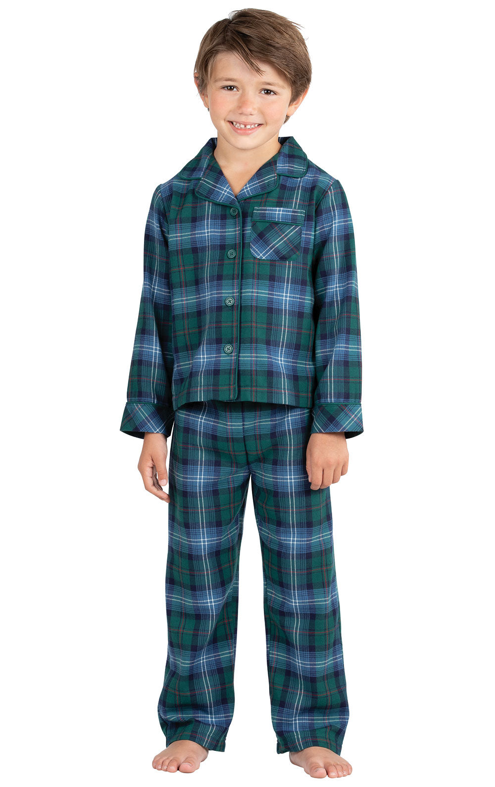 Heritage Plaid Button-Front Unisex Kids Pajamas  - Final Sale