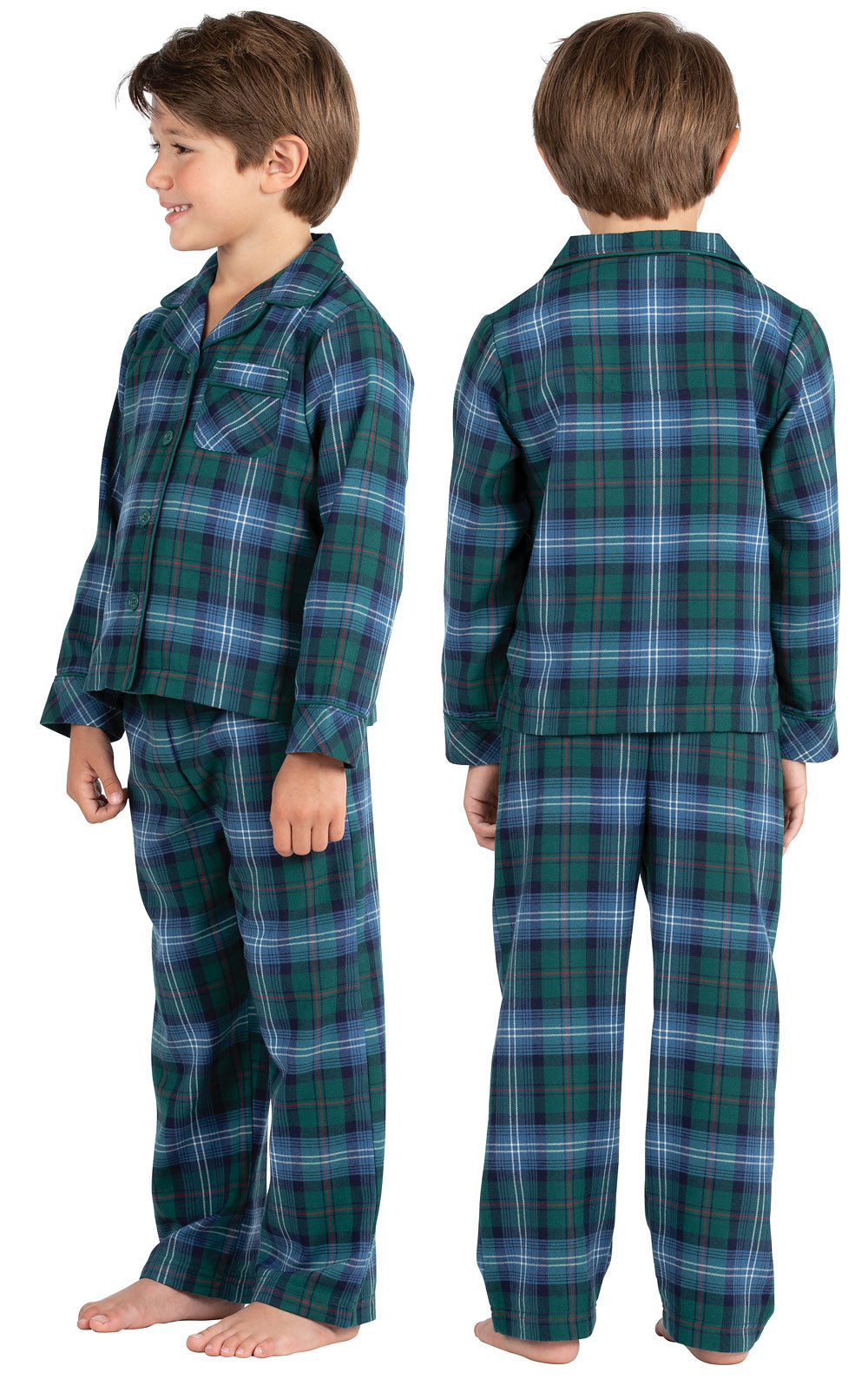 Heritage Plaid Button-Front Unisex Kids Pajamas  - Final Sale