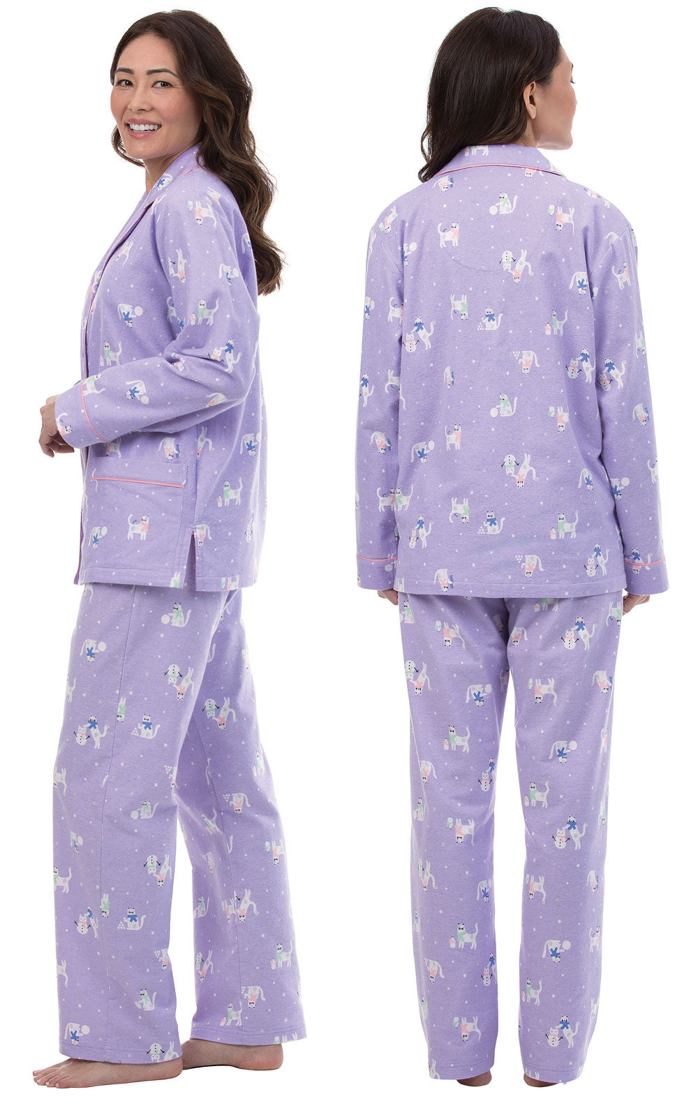 Purrfect Flannel Boyfriend Pajamas