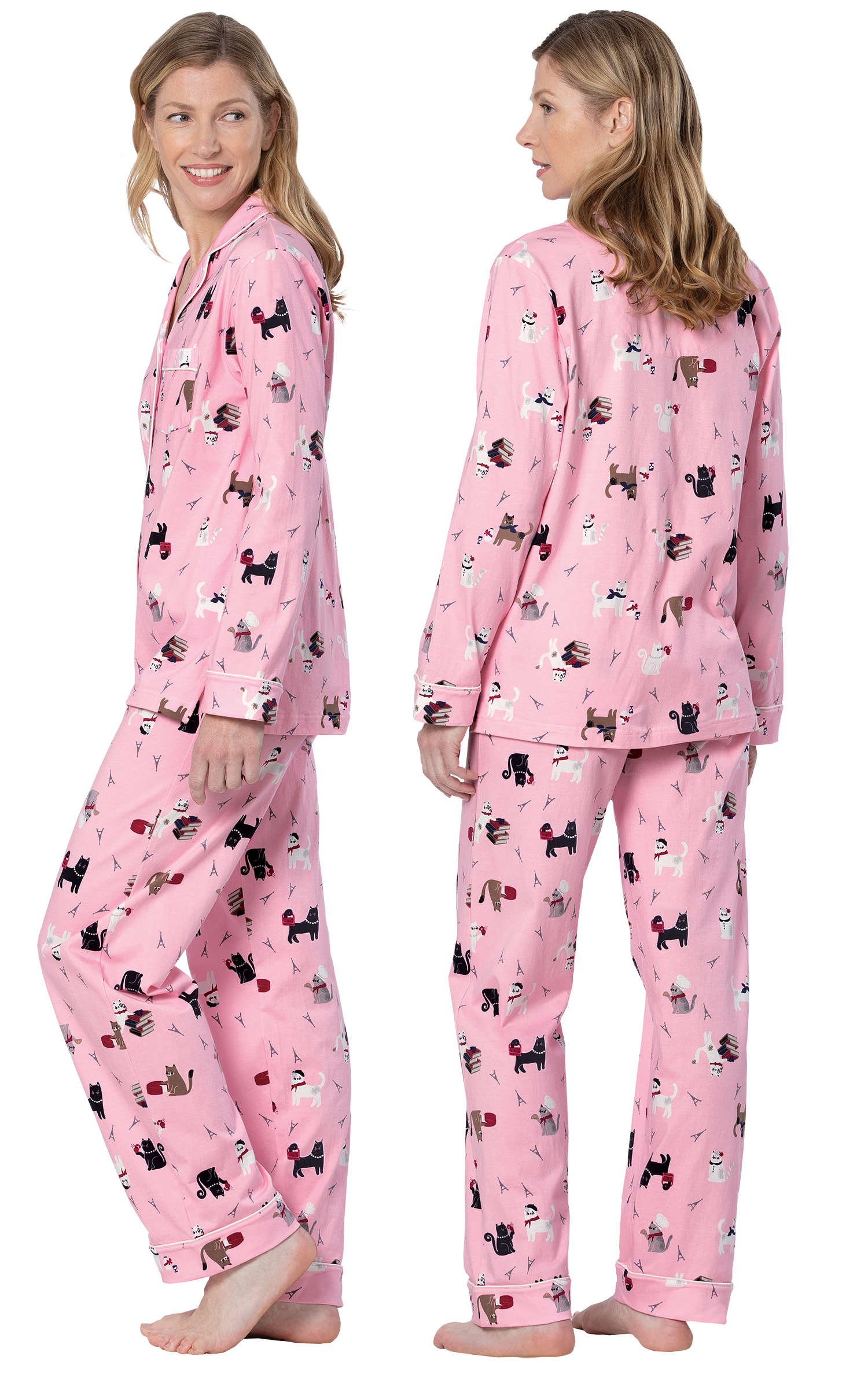 Kitty In Paris Button-Front Pajamas