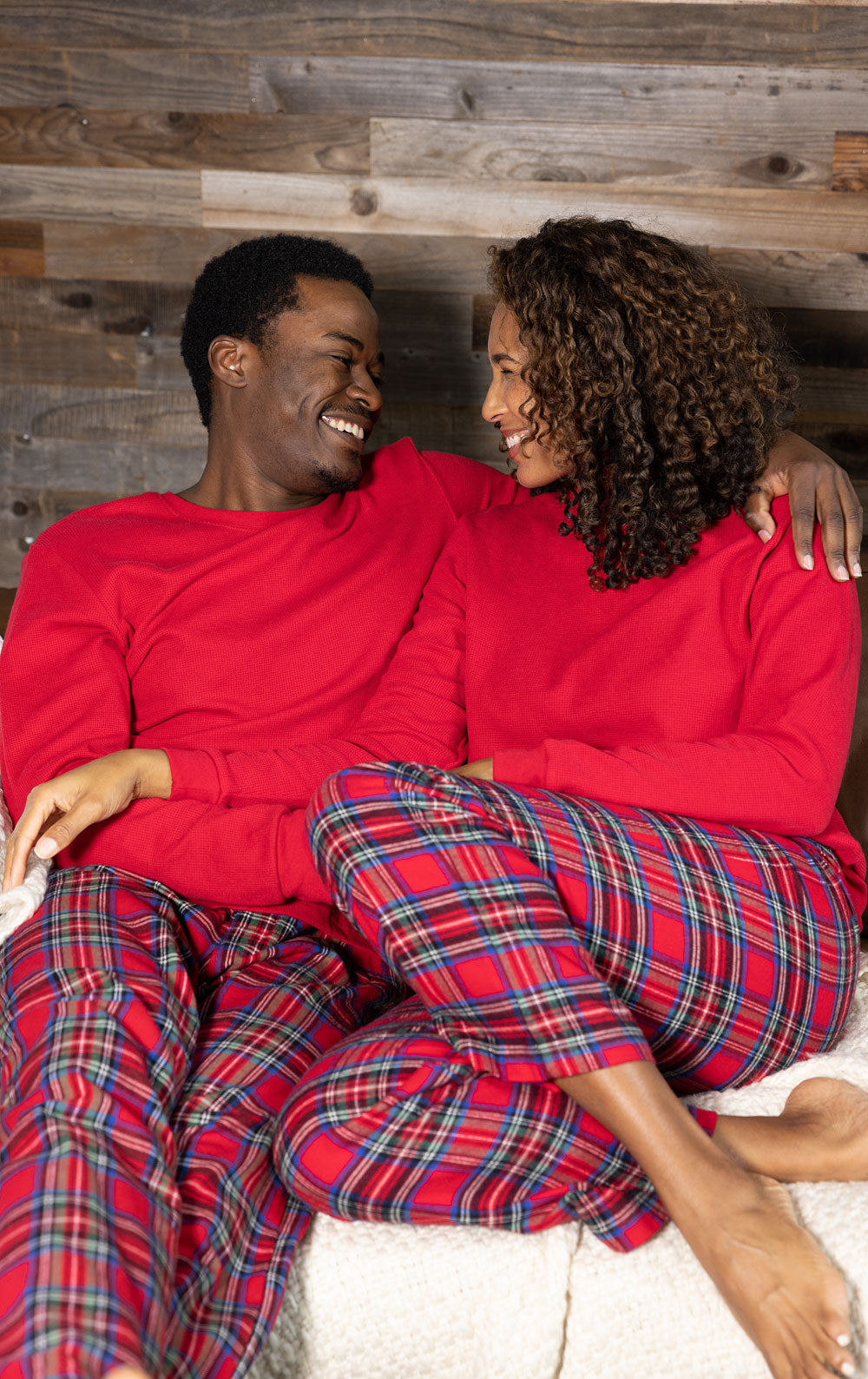 Stewart Plaid Flannel Couples Matching Pajamas