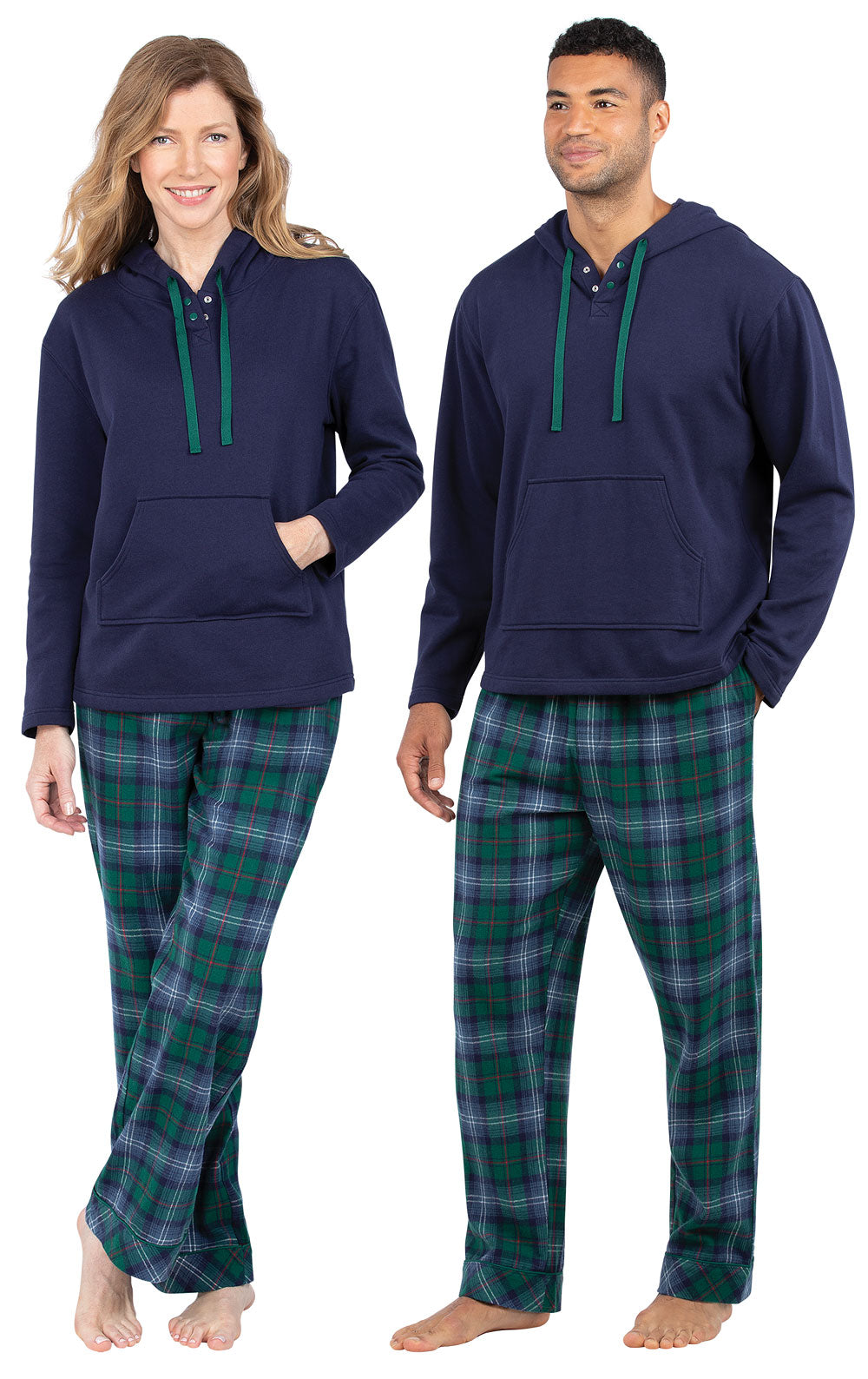 Heritage Plaid Hoodie Couples Pajamas