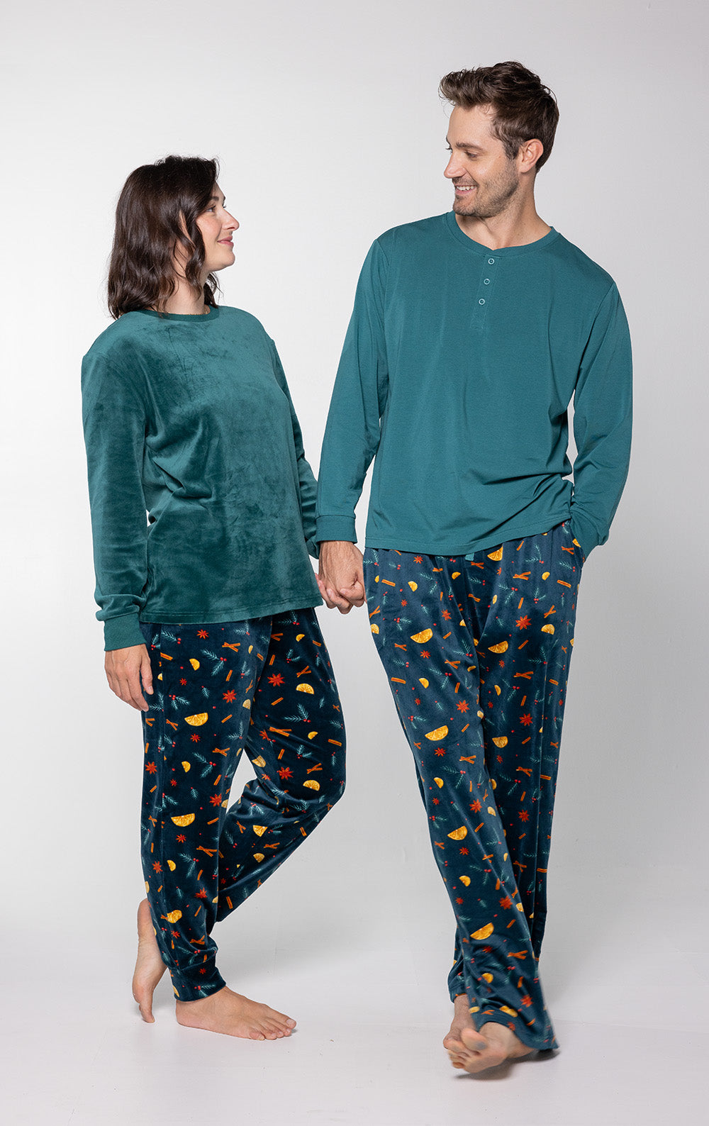 Holiday Garland Couples Matching Pajamas