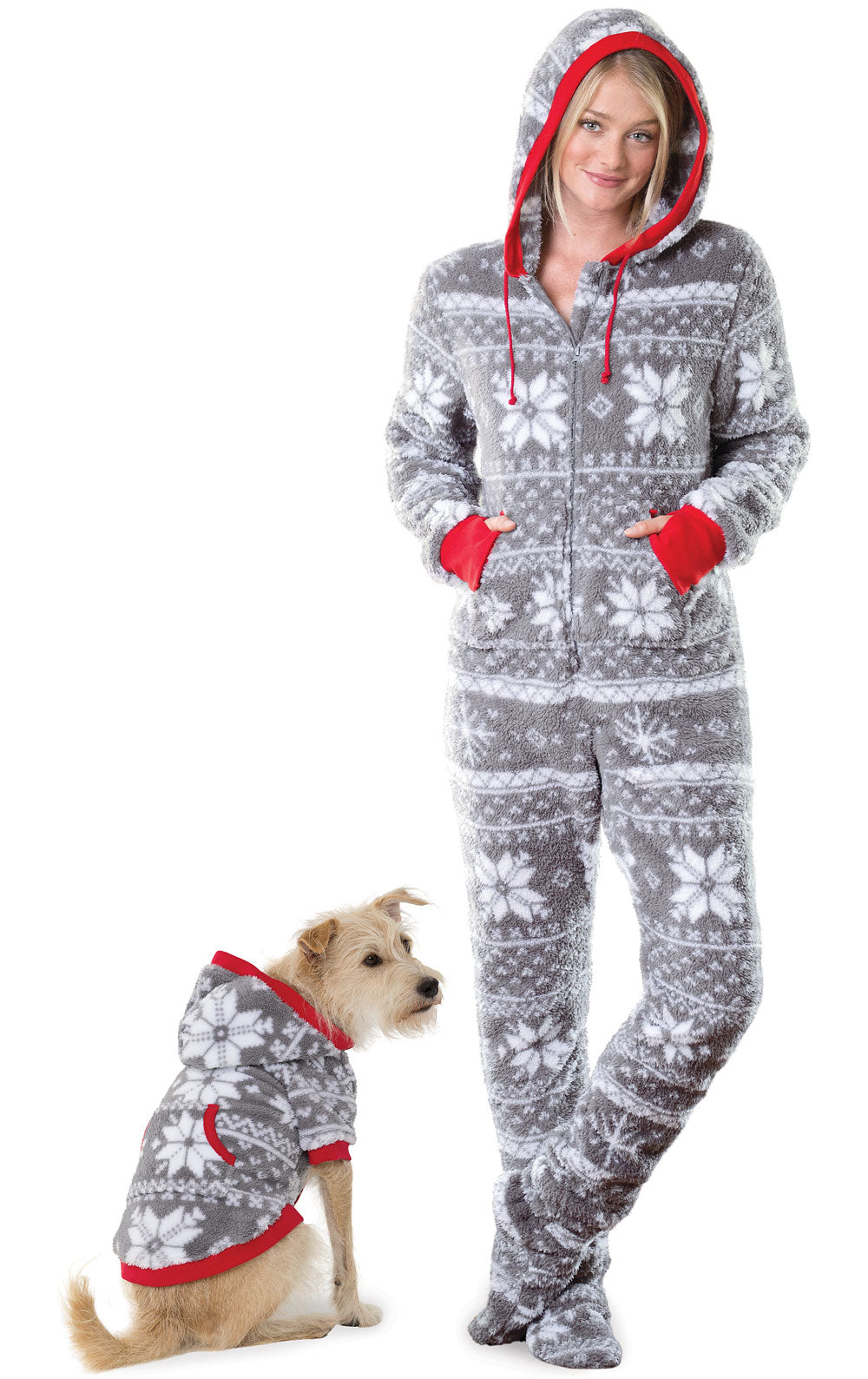 Hooded Onesie Nordic Fleece Matching Pet & Owner PJs