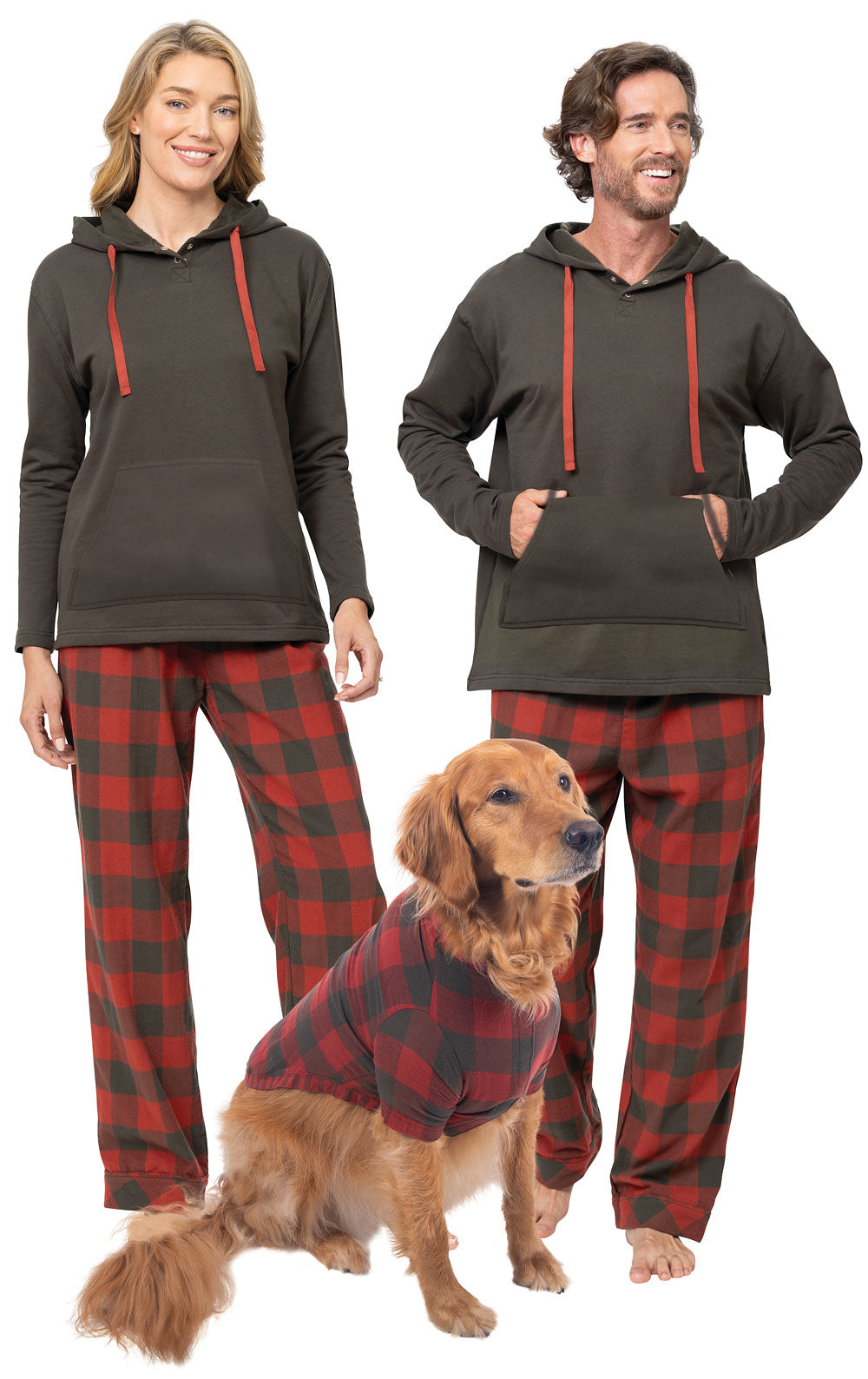 Buffalo Plaid Hoodie Men's Set - Pet & Owner