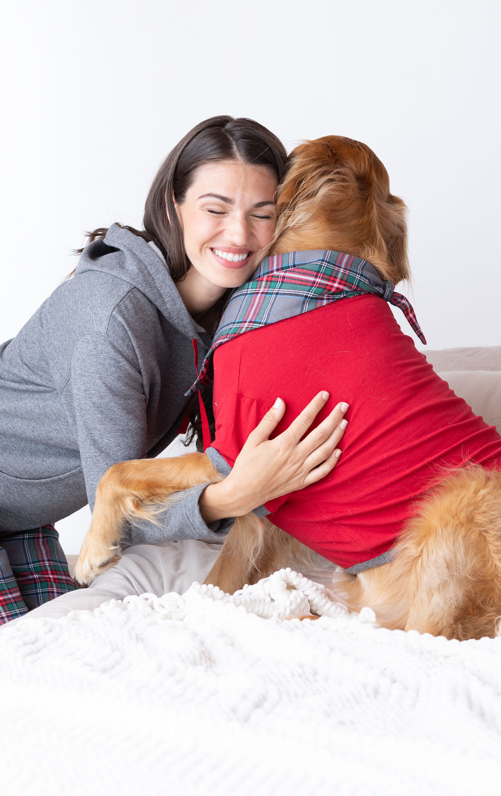 Gray Plaid Matching Pet & Owner Pajamas