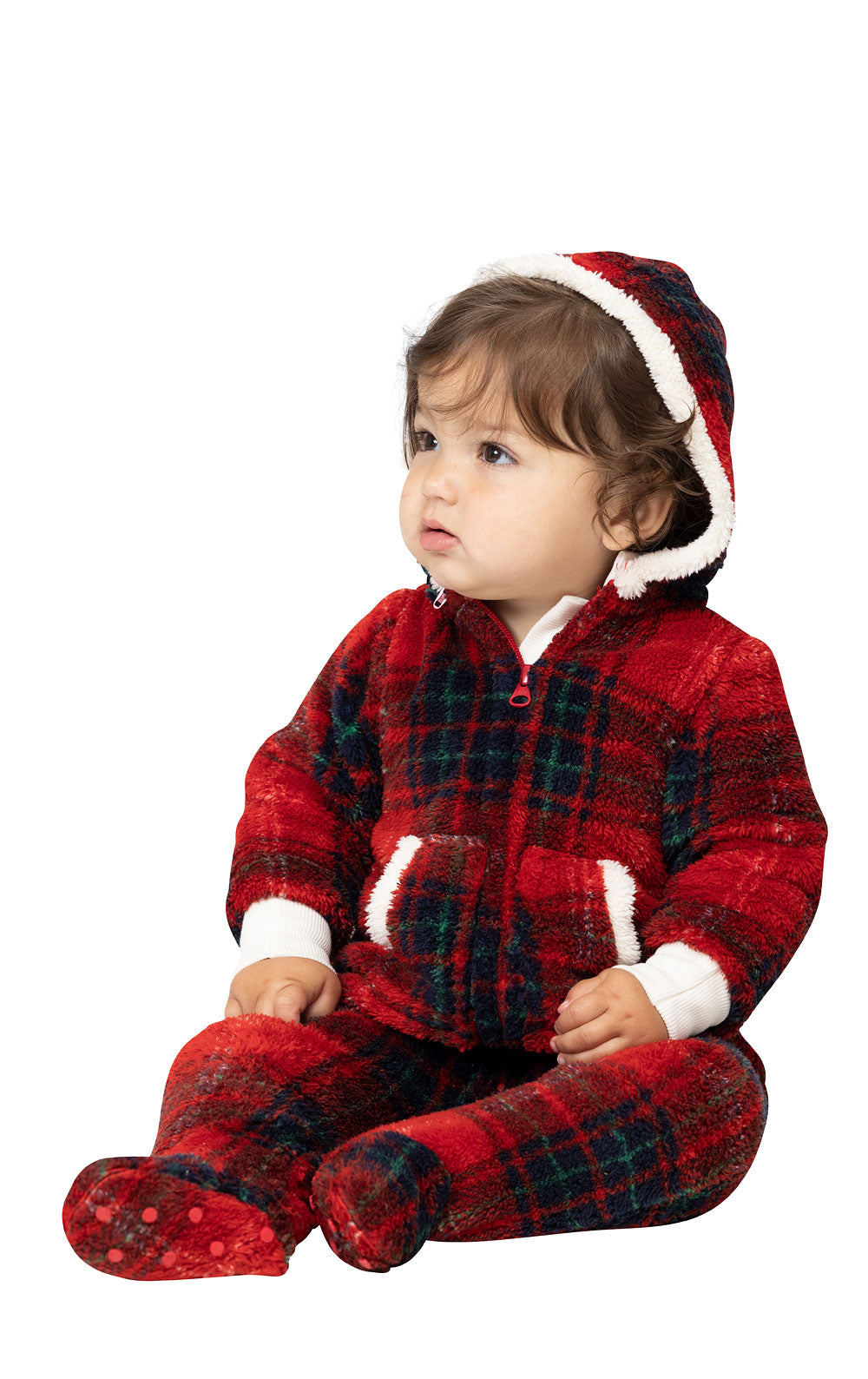 Cozy Holiday Hoodie-Footie Onesie Infant Pajamas  - Final Sale