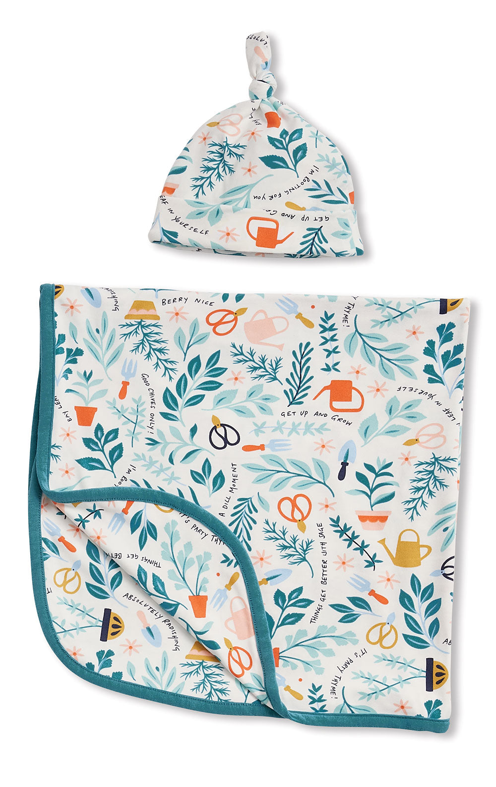 Garden Party Baby Swaddle & Hat - Final Sale