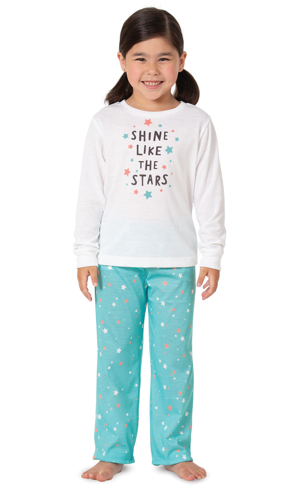 Long Sleeve Graphic Tee Kids Pajamas  - Final Sale