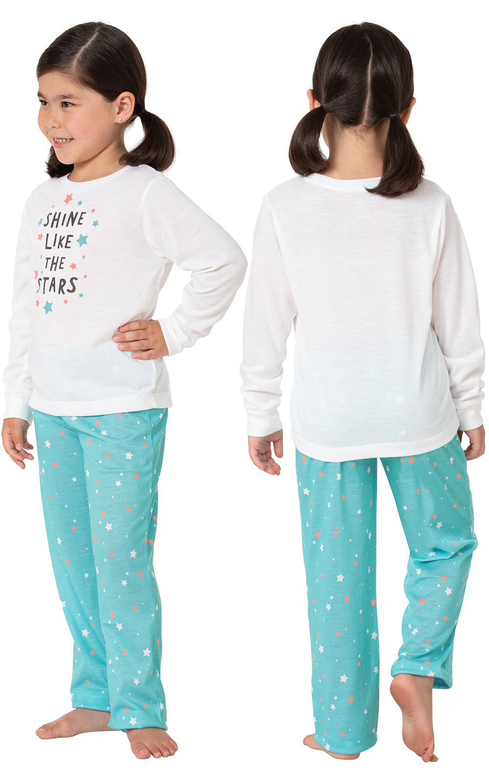 Long Sleeve Graphic Tee Kids Pajamas  - Final Sale
