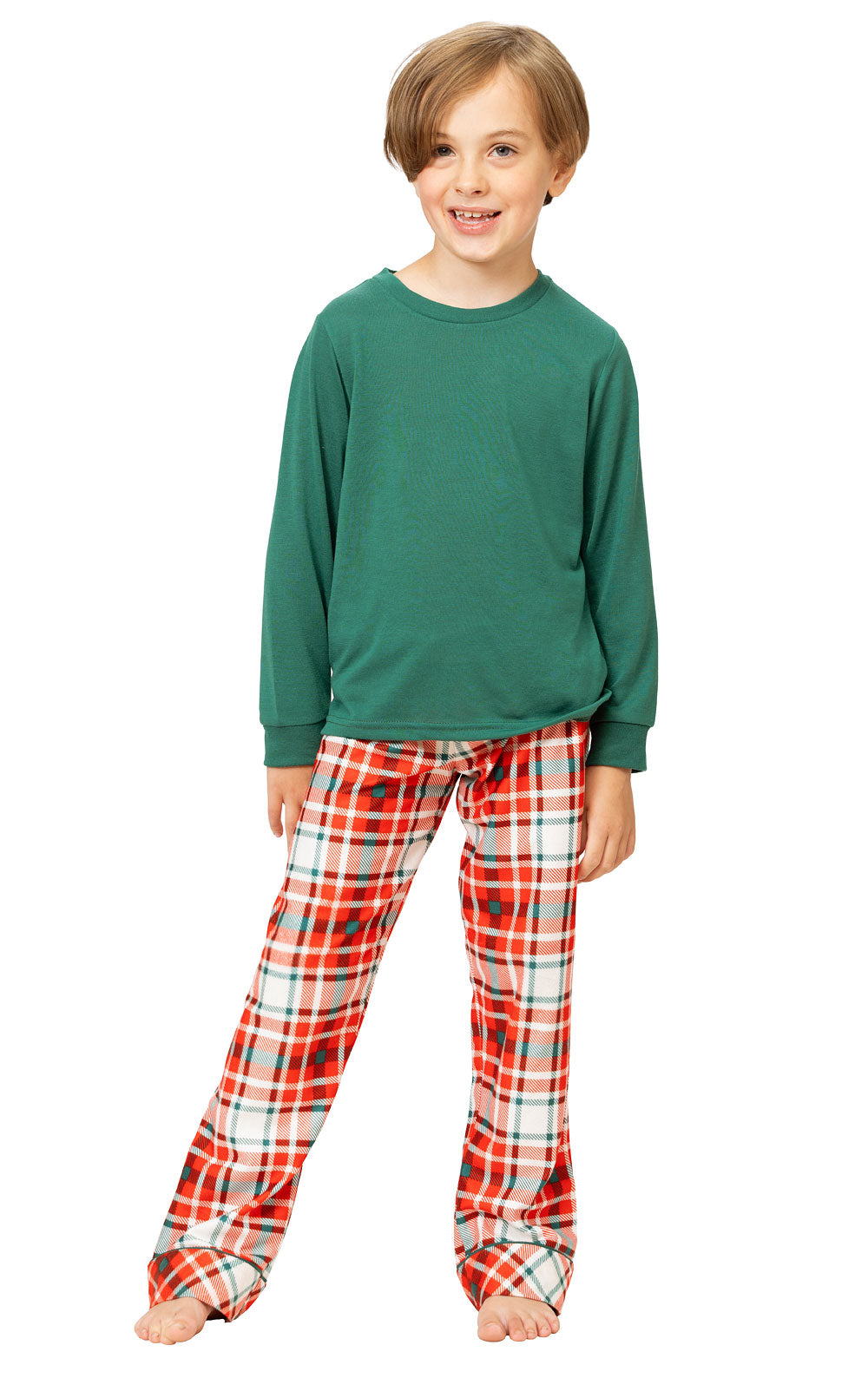Modern Plaid Pullover Boys Pajamas