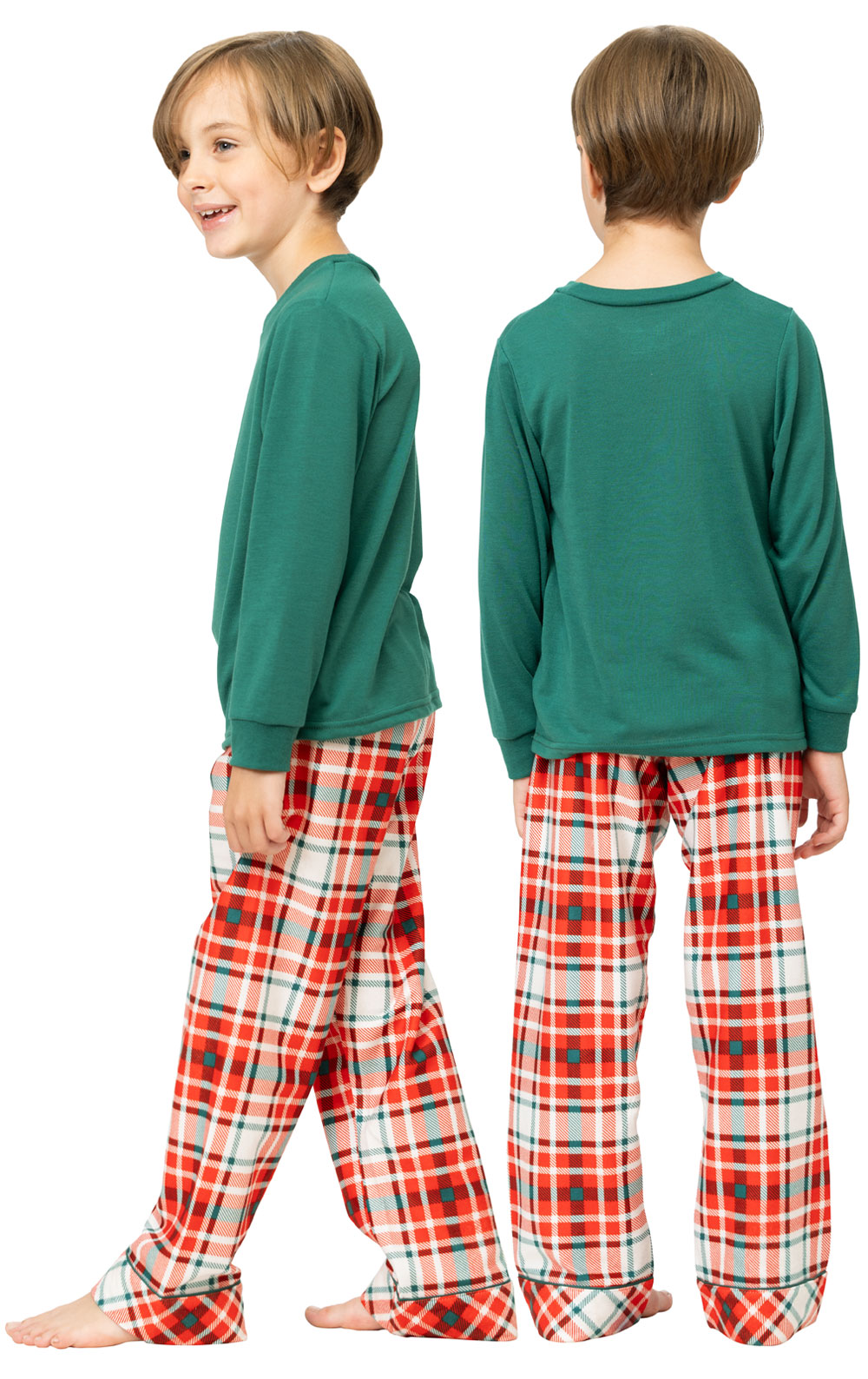 Modern Plaid Pullover Boys Pajamas