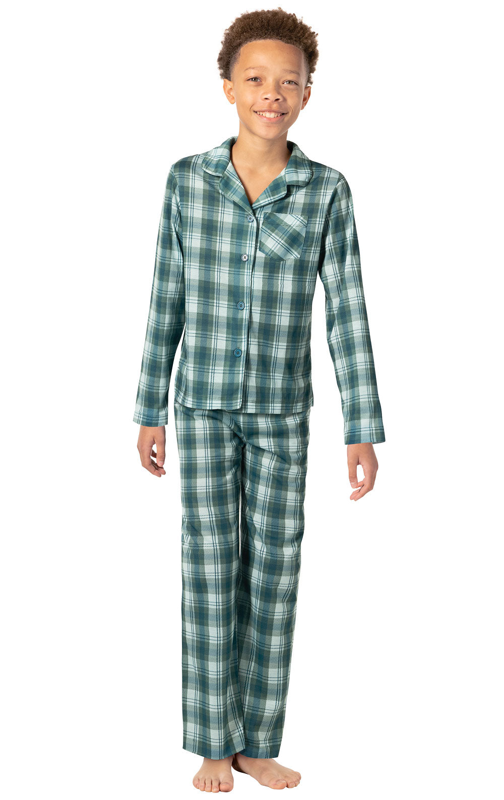 Long Sleeve Button-Front Boys Pajamas