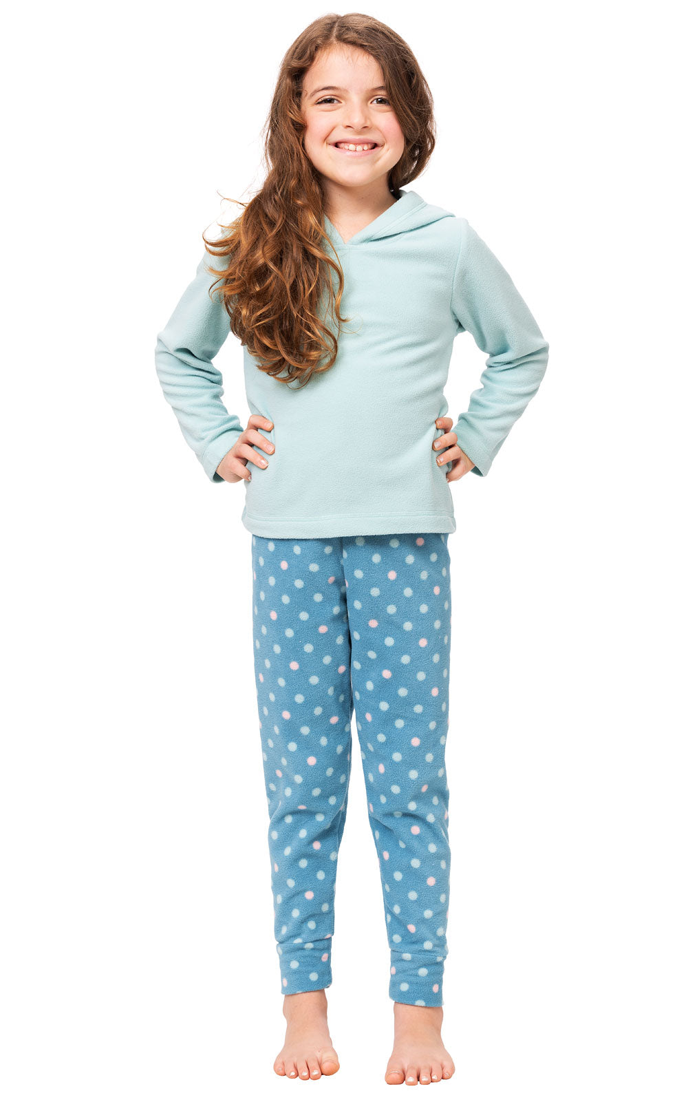 Snuggle Fleece Hoodie Kids Pajamas & Polka Dots