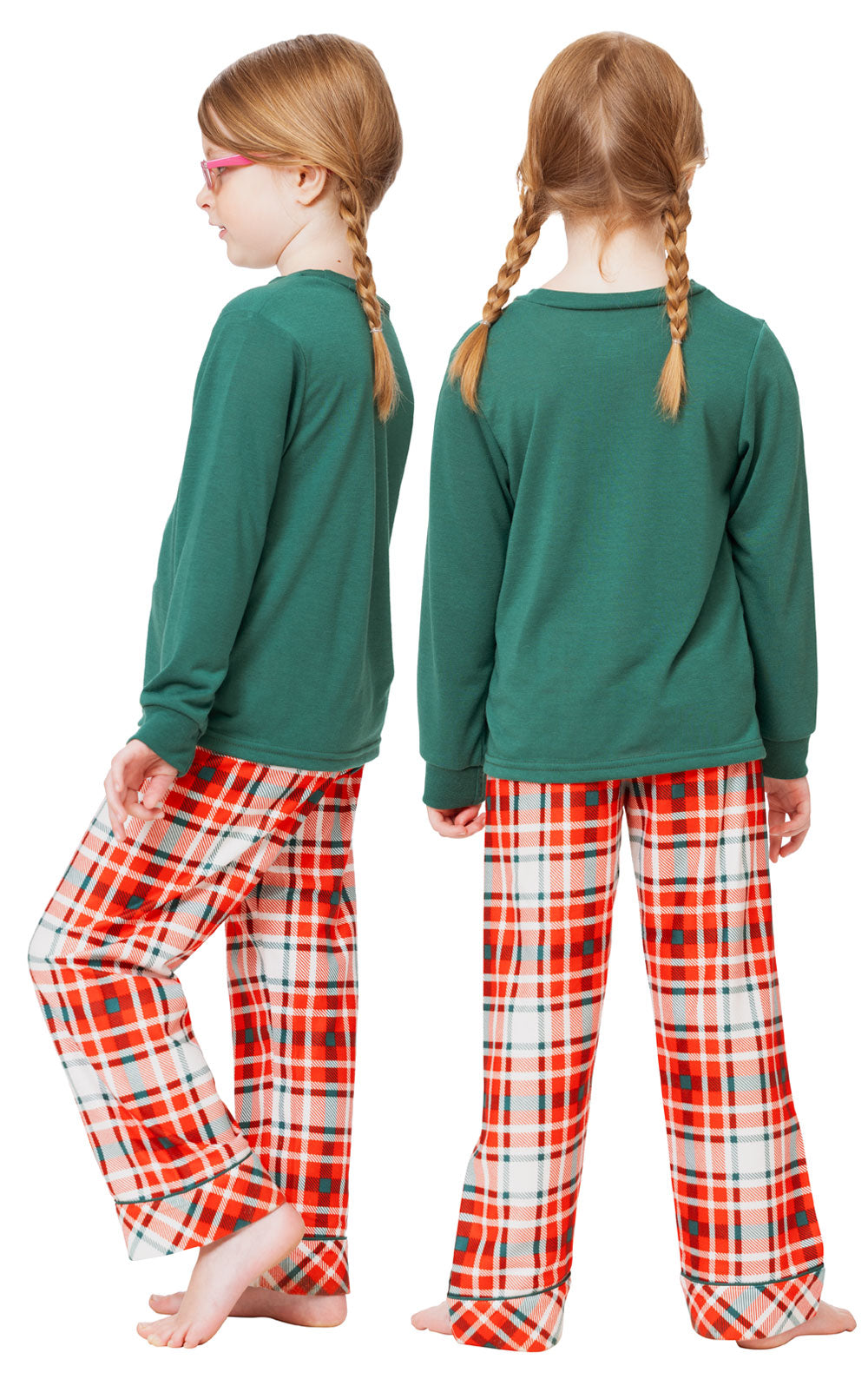 Modern Plaid Pullover Girls Pajamas
