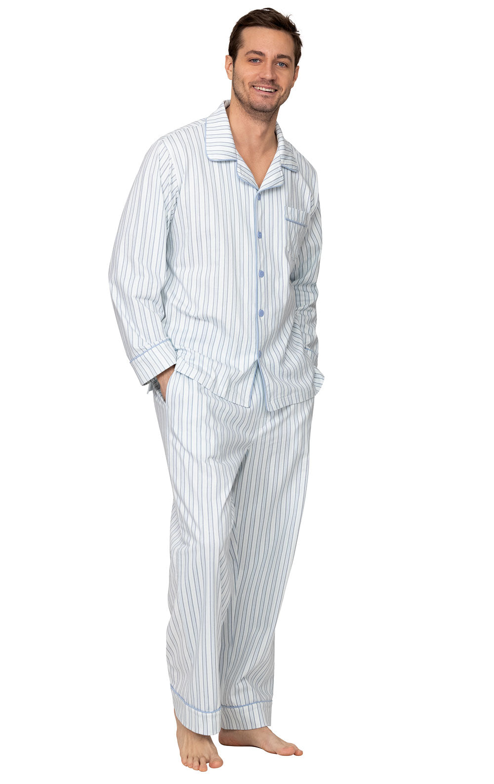 Stripe Classic Button-Front Pajamas