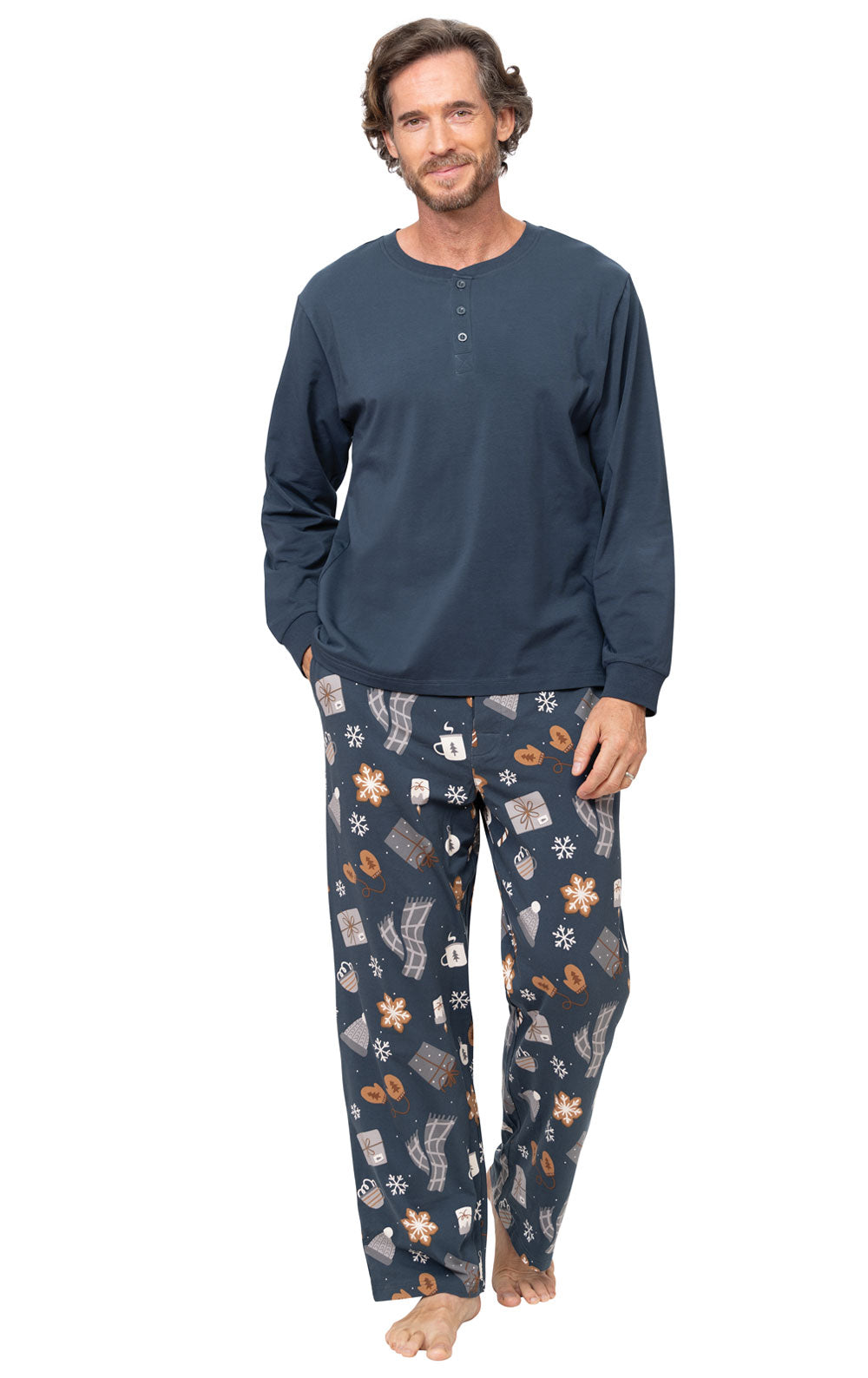 Sweet Comforts Henley Mens Pajamas - Family Set