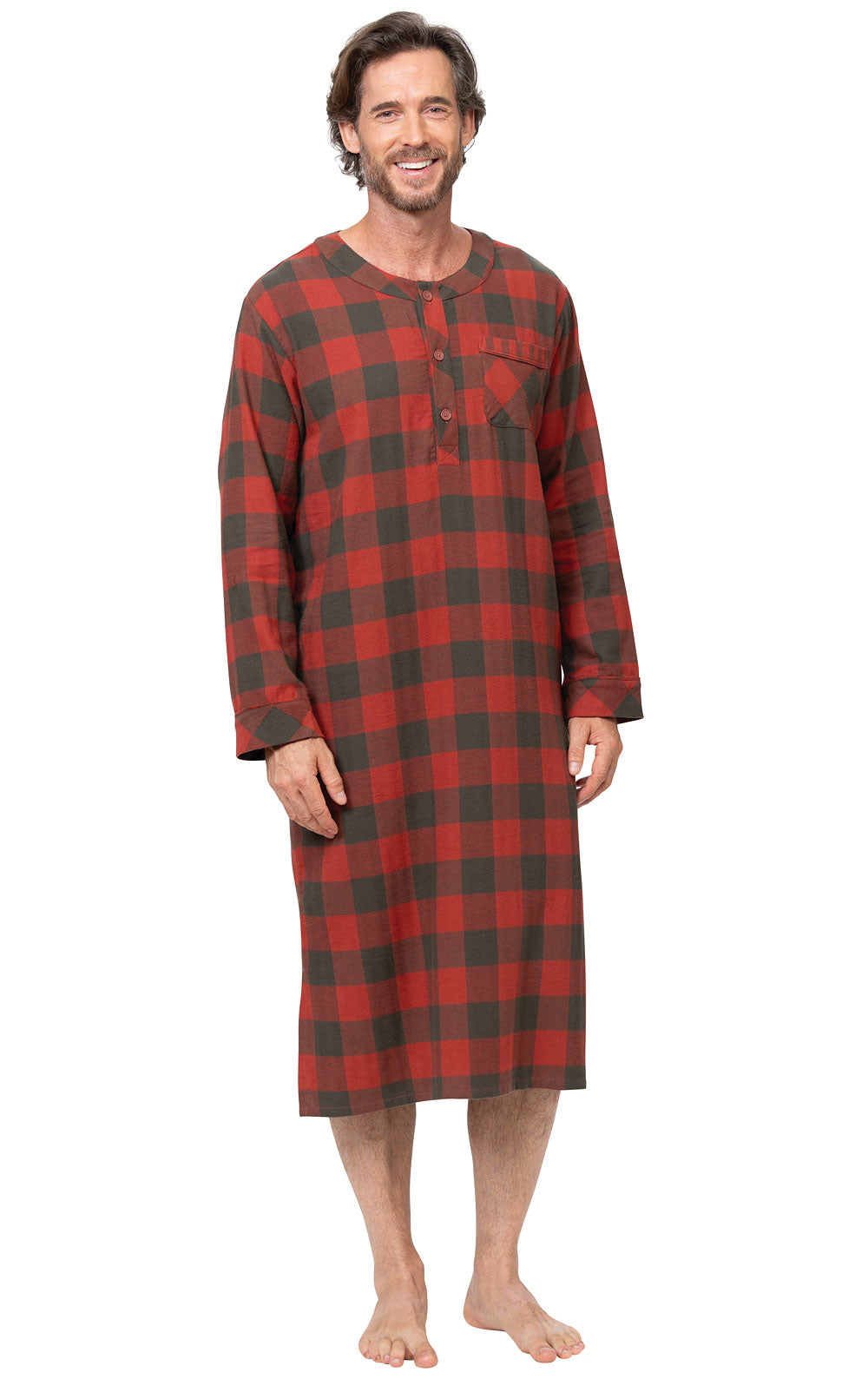 Buffalo Plaid Men’s Flannel Nightshirt- Final Sale