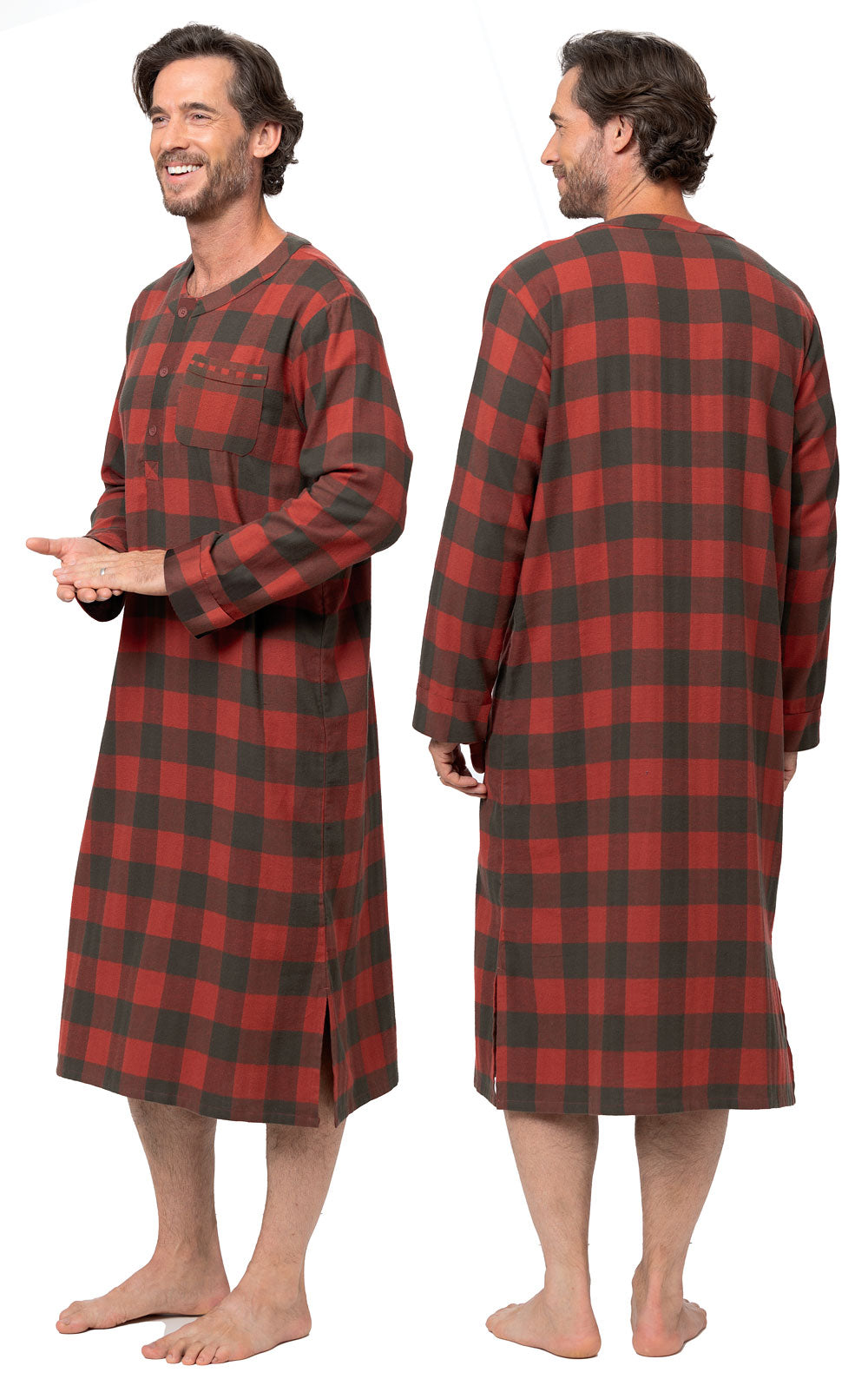 Buffalo Plaid Men’s Flannel Nightshirt- Final Sale