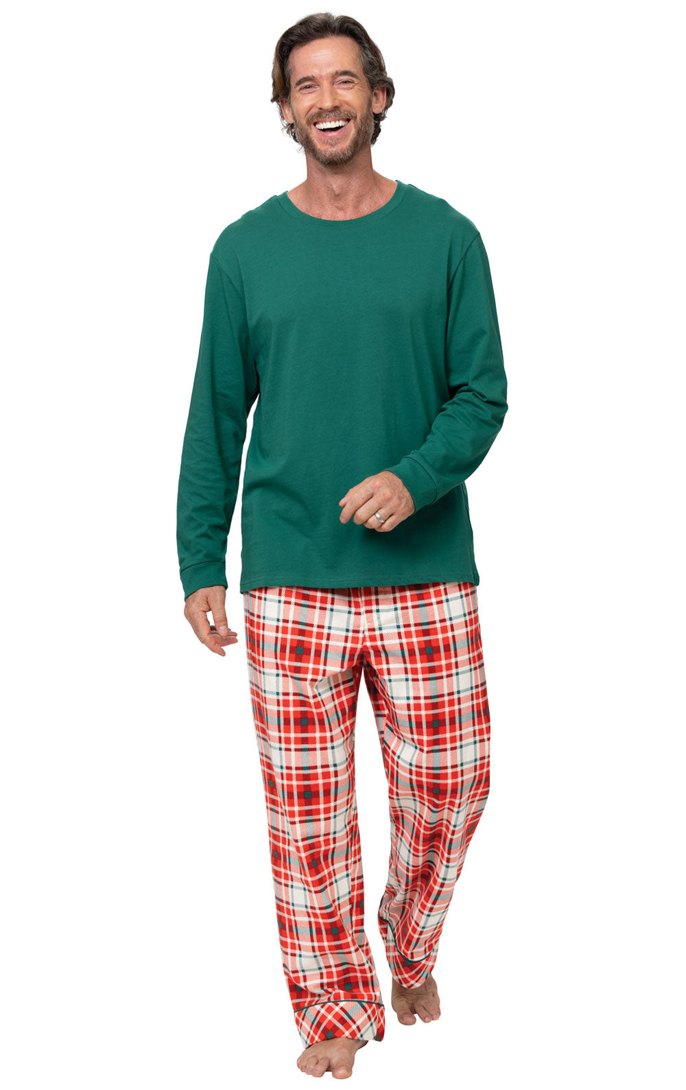 Modern Plaid Pullover Mens Pajamas