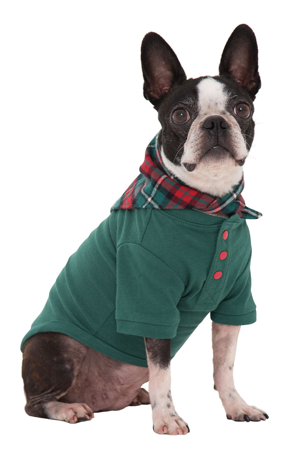 Red & Green Plaid Cotton Flannel Christmas Pet Pajamas