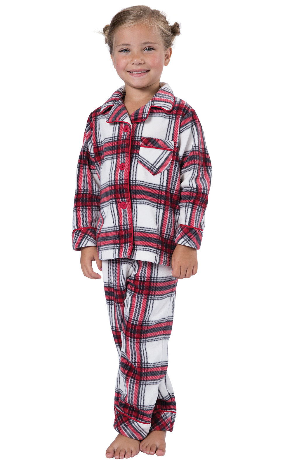 Fireside Plaid Fleece Button-Front Toddler Pajamas