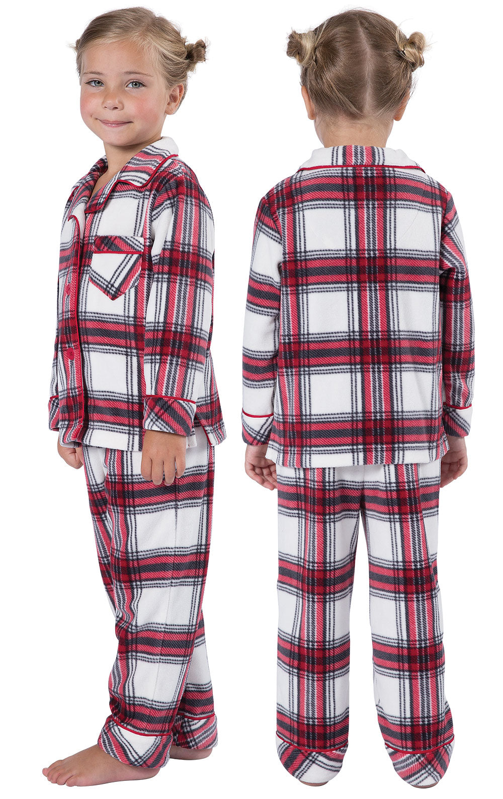 Fireside Plaid Fleece Button-Front Toddler Pajamas - Family Set