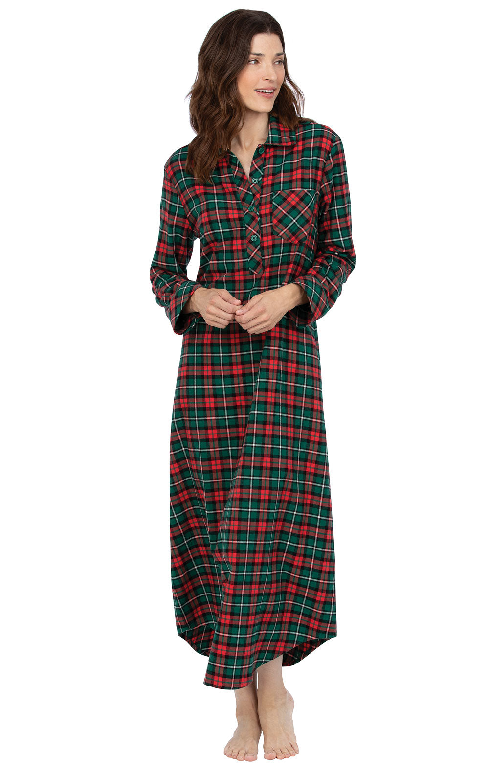Christmas Plaid Long Nightgown