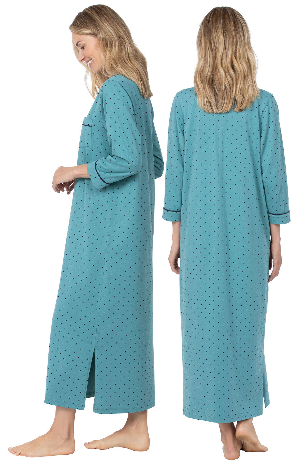 Classic Polka-Dot ¾ Sleeve Nightgown- Final Sale