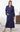 Women's Classic Dots Long Robe - Navy