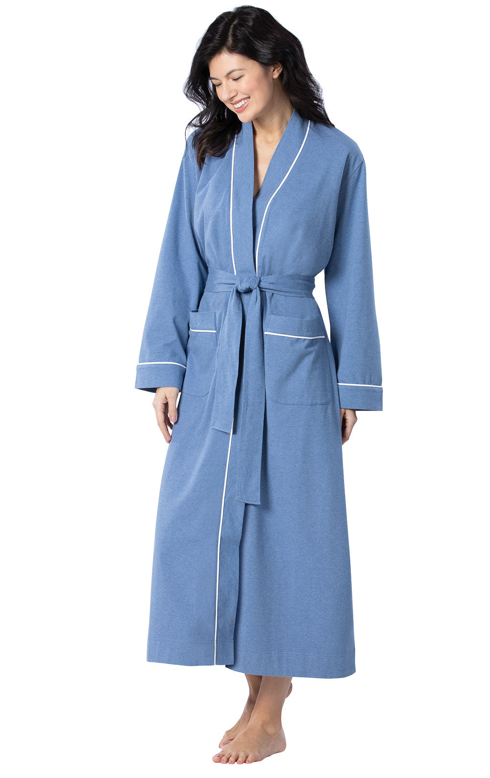 Solid Jersey Long Robe