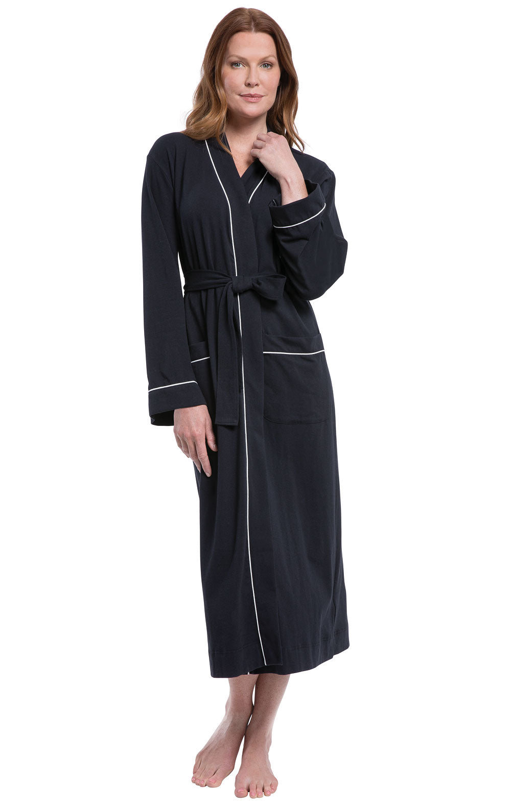 Solid Jersey Long Robe
