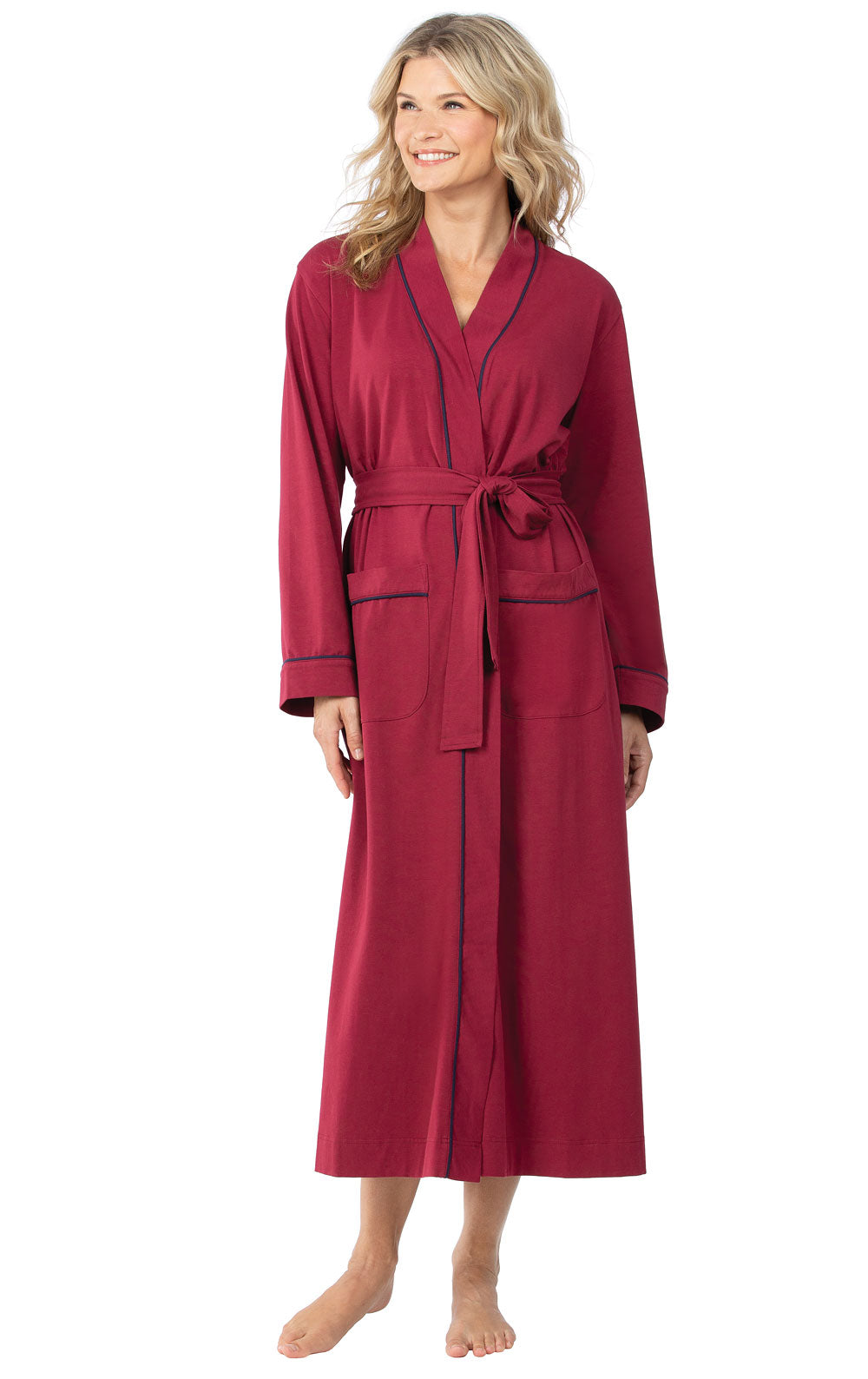 Solid Jersey Long Robe