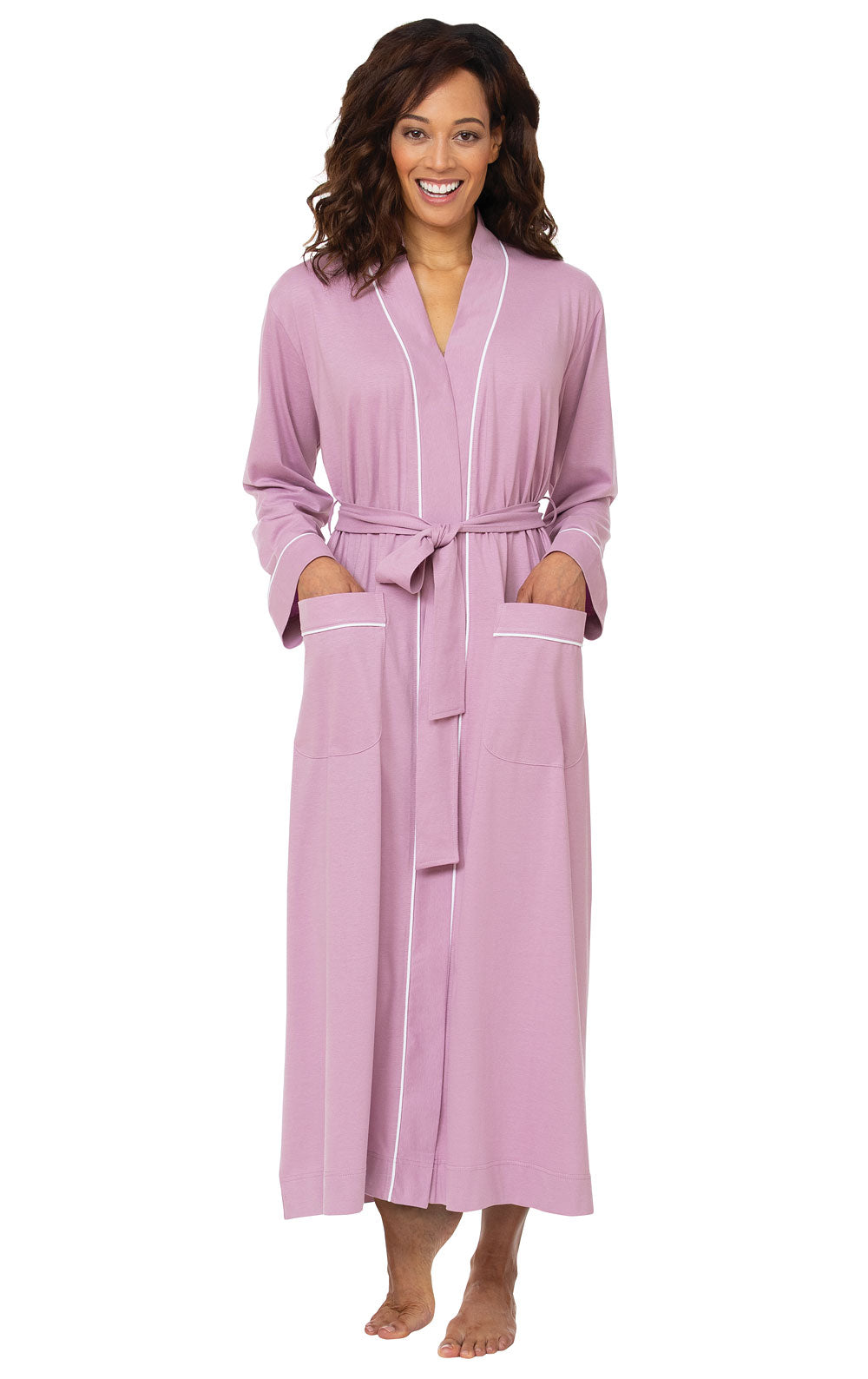 Solid Jersey Long Robe