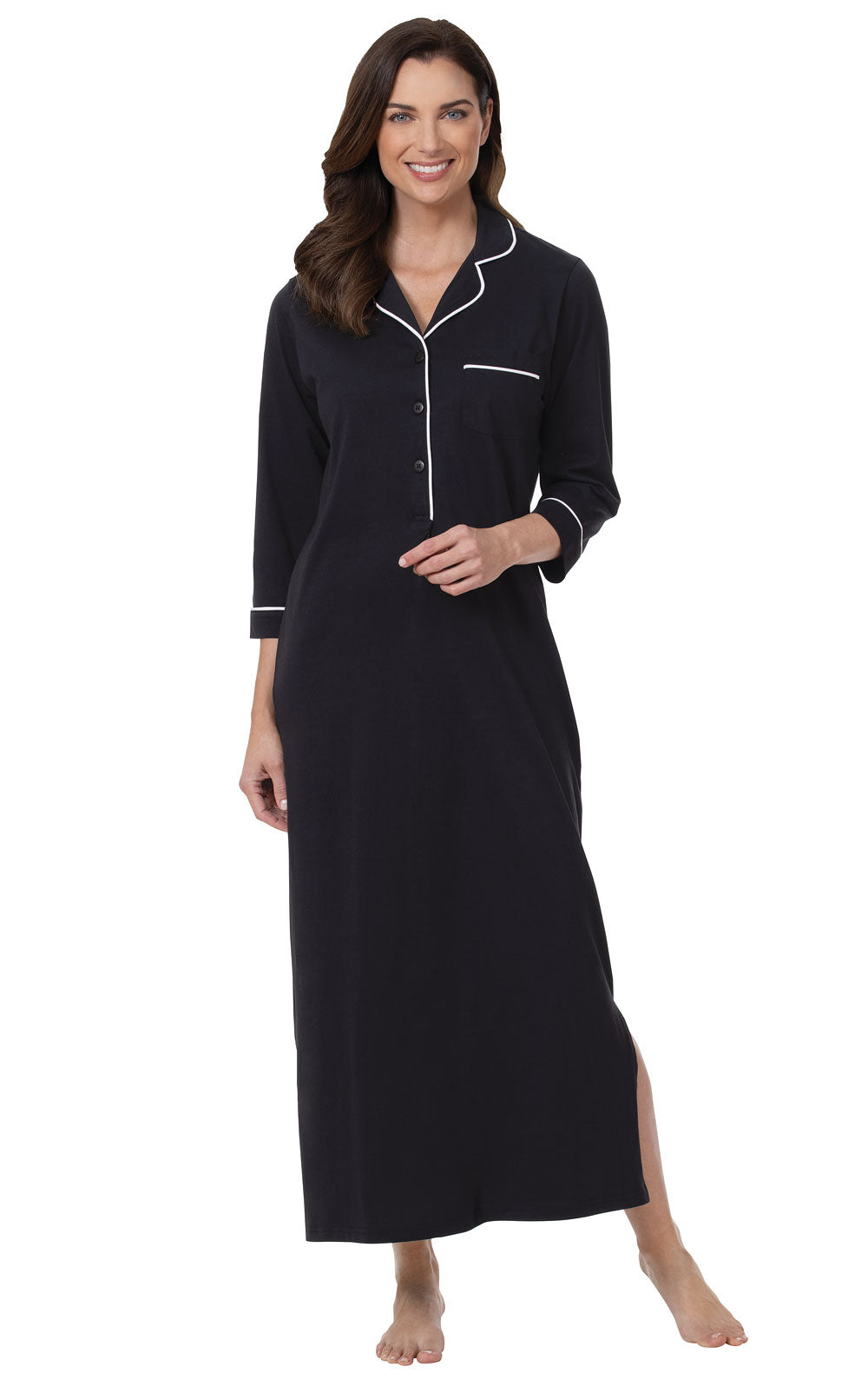 Solid Jersey ¾ Sleeve Nightgown