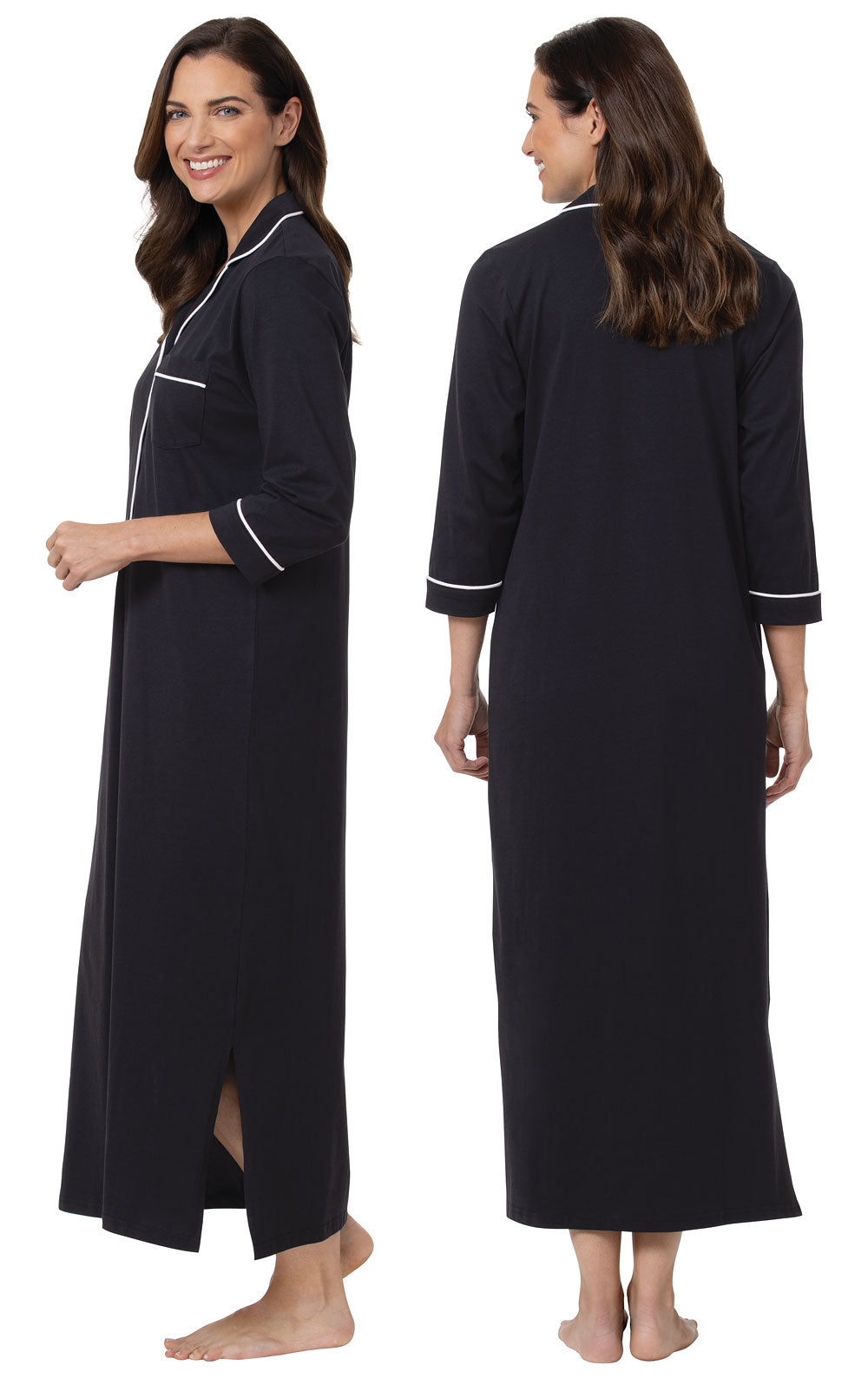 Solid Jersey ¾ Sleeve Nightgown