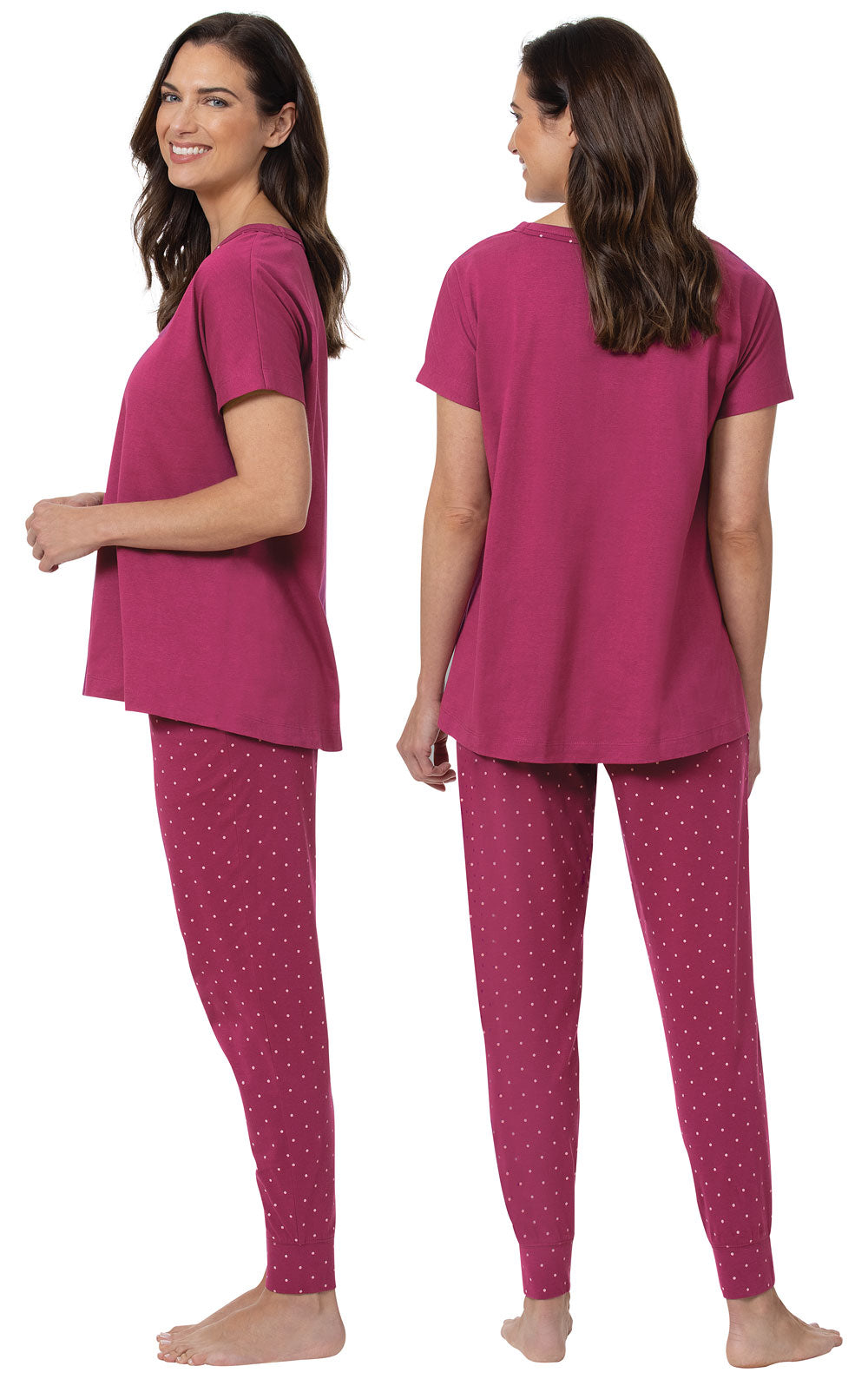 Classic Polka-Dot Dolman Sleeve Jogger Pajamas  - Final Sale