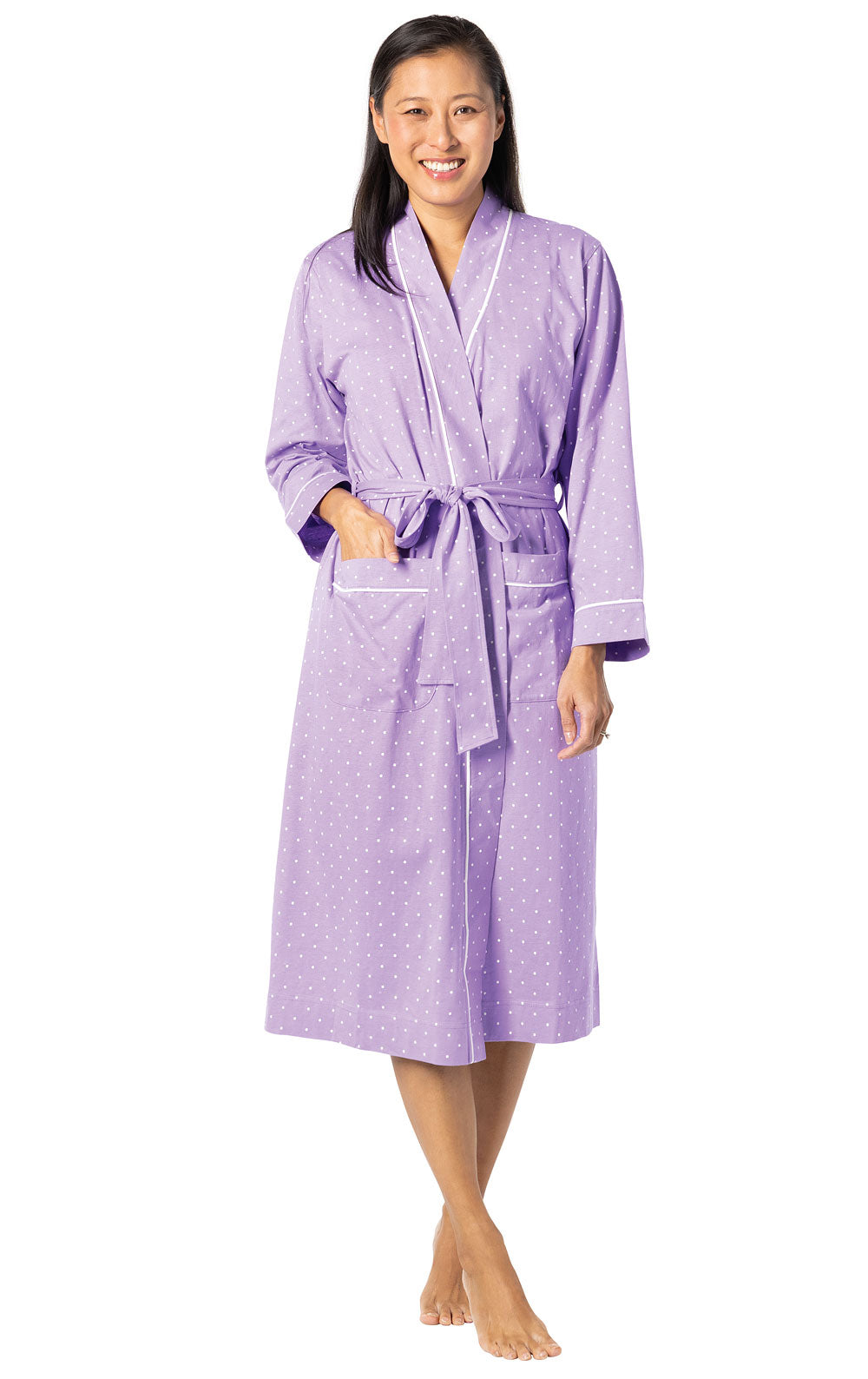 Classic Polka-Dot Mid-Length Robe