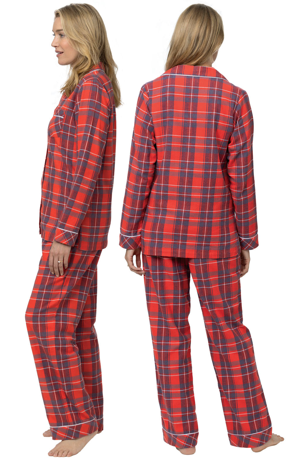 Americana Plaid Button-Front Pajamas