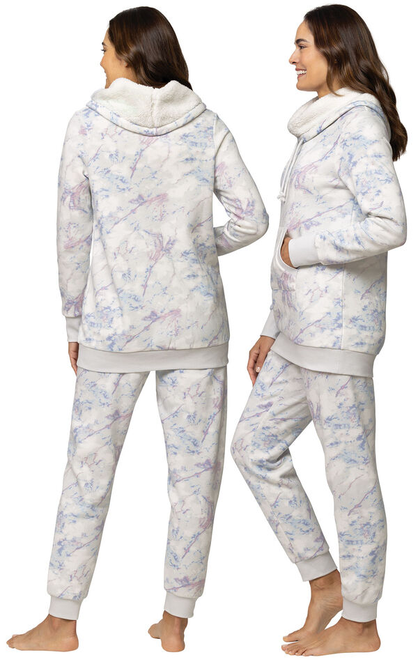 Marbled Shearling Rollneck Pajamas