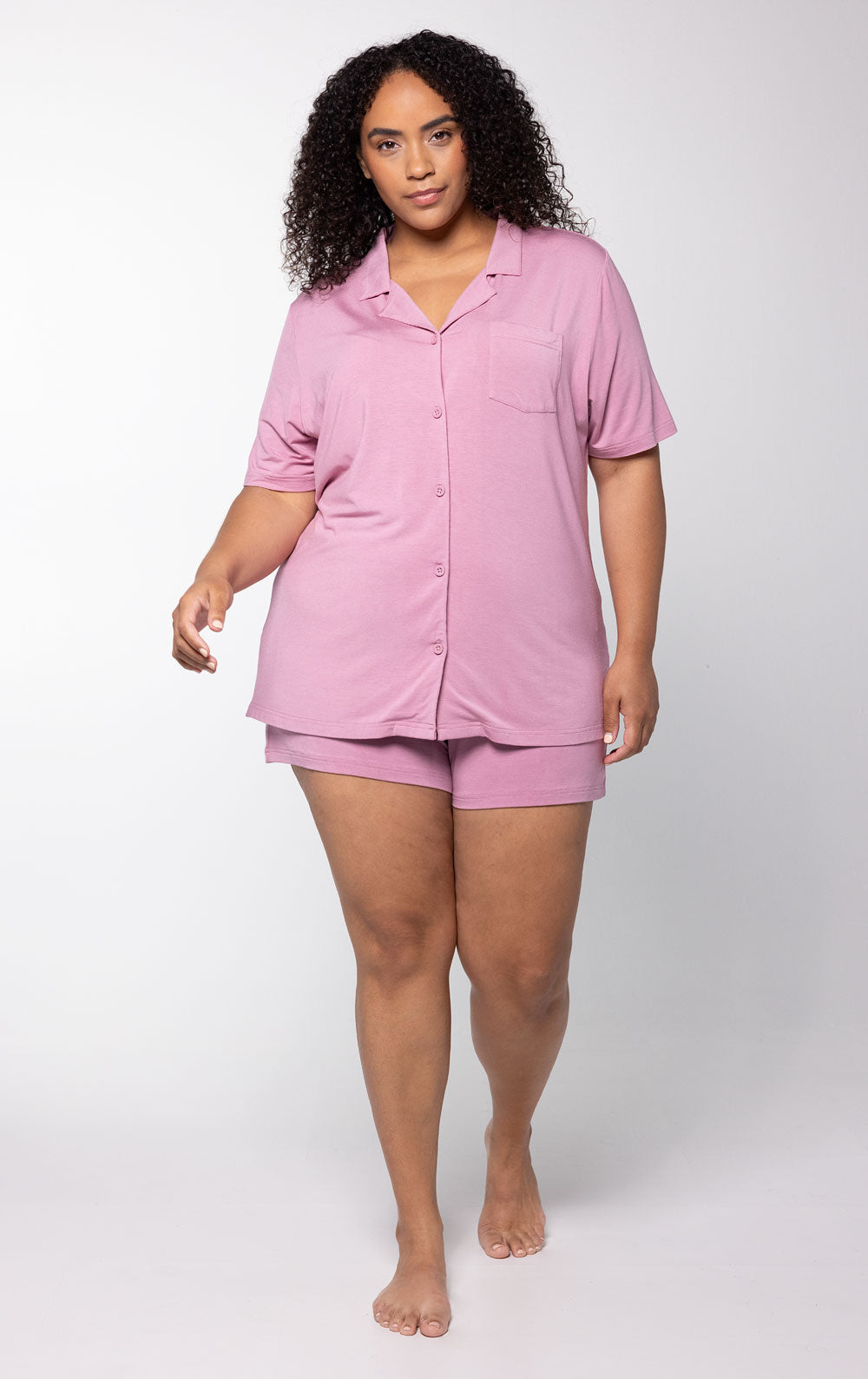 Consciously Cozy Button-Front Short Set