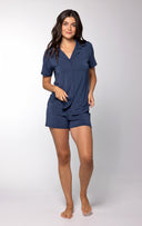 Consciously Cozy Button-Front Short Set - Couples