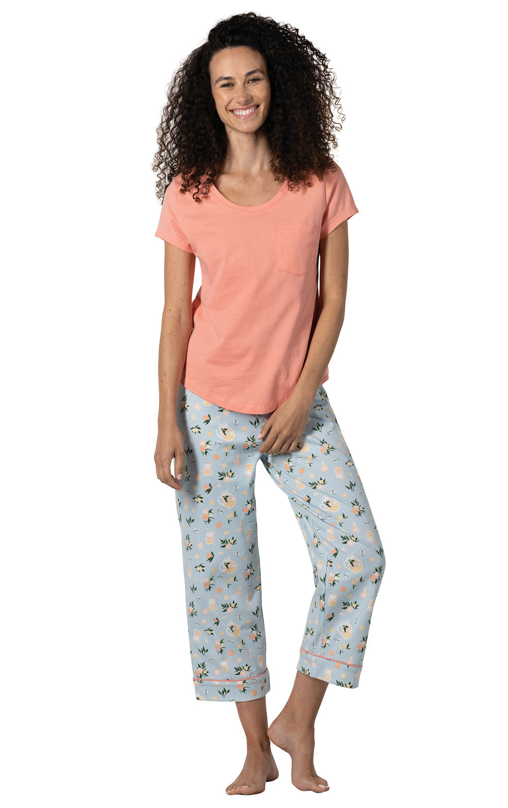 Blue Lemonade Pocket Tee Capri Pajamas